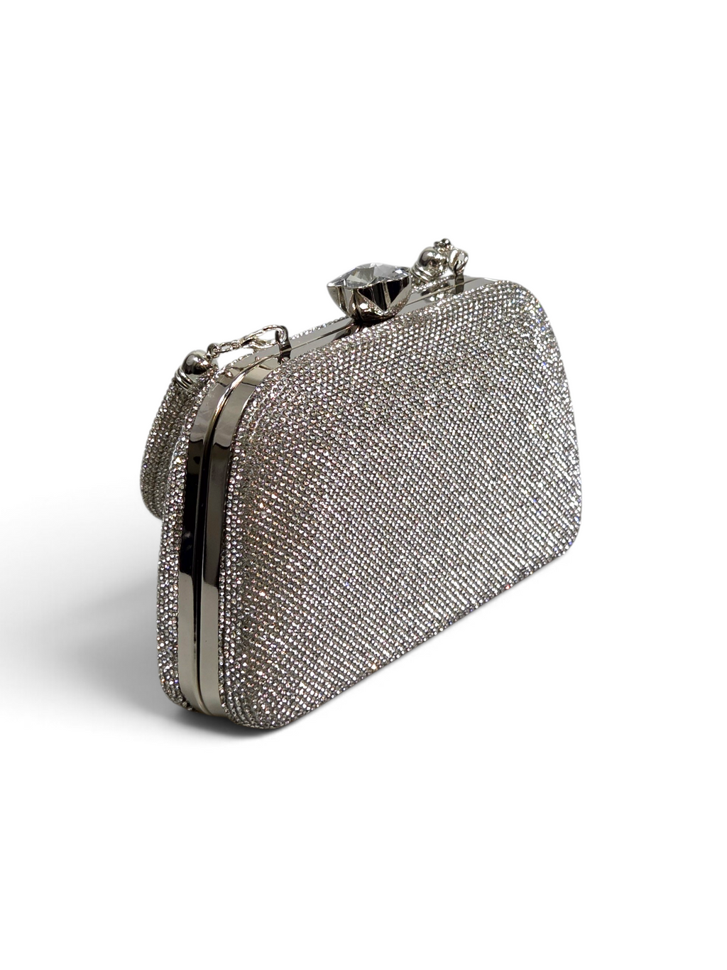 Bolsa Glamour Clutch Cristal Prata 1092