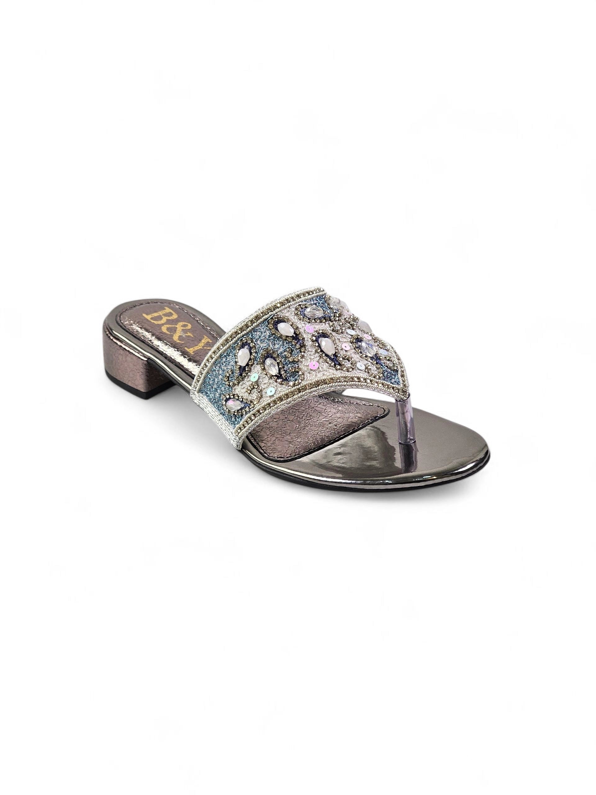 Chinelo 9441 Prata Salto Bloco