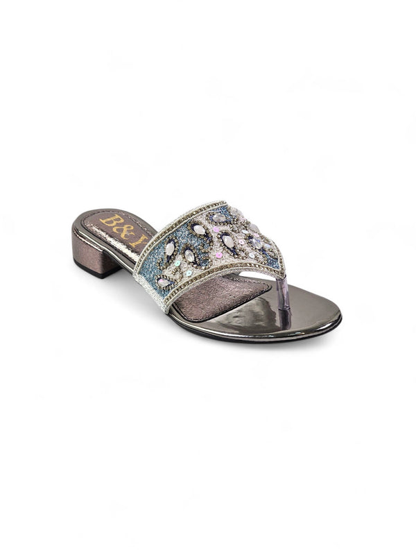 Chinelo 9441 Prata Salto Bloco
