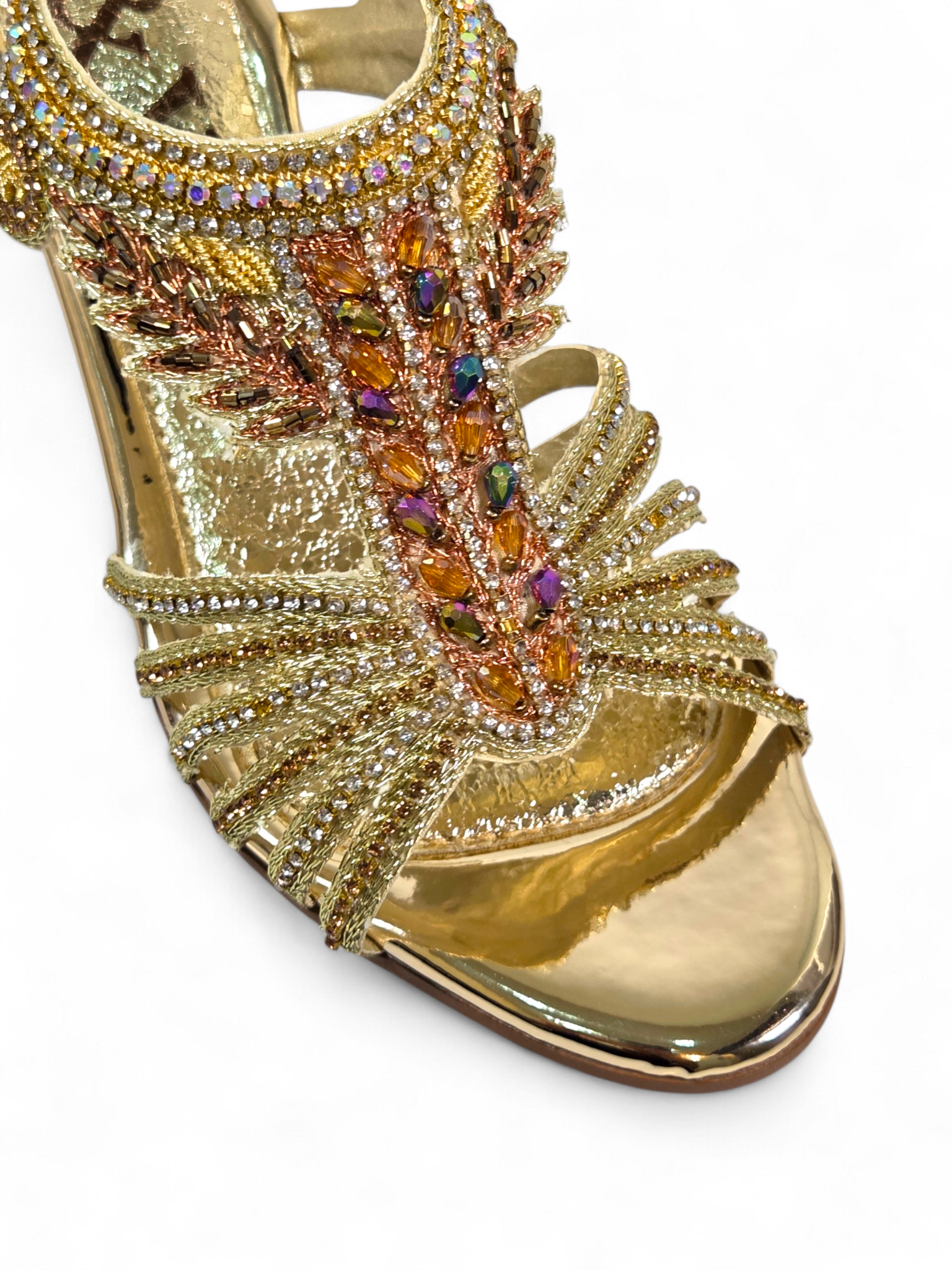Sandália 9741 Dourado Com Salto Alto 6cm