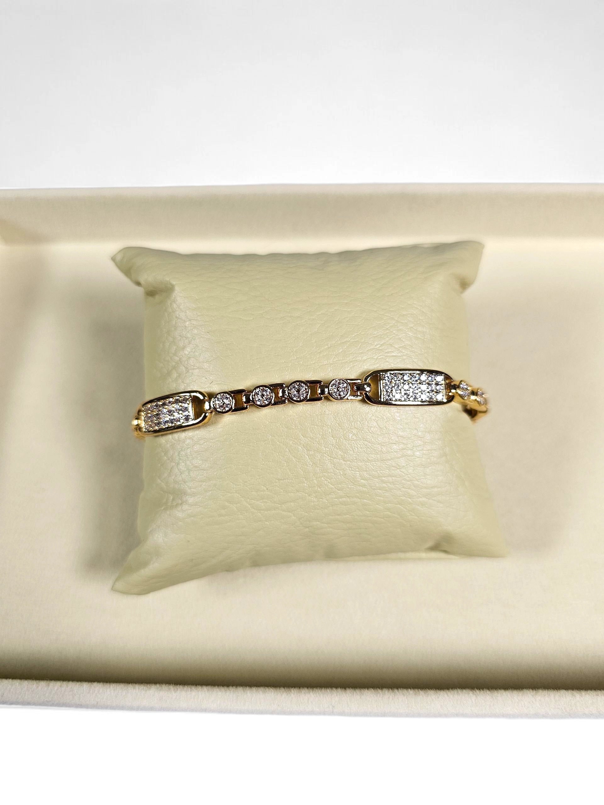 Pulseira Cristal Zirconia Dourada 020