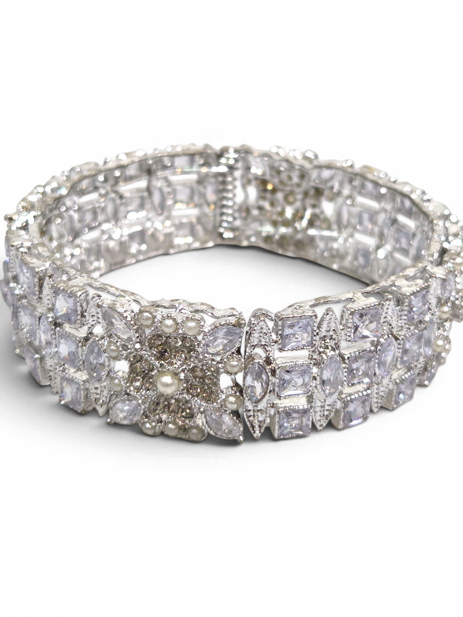 Bracelete Folheado Semi Joia Prata #2028
