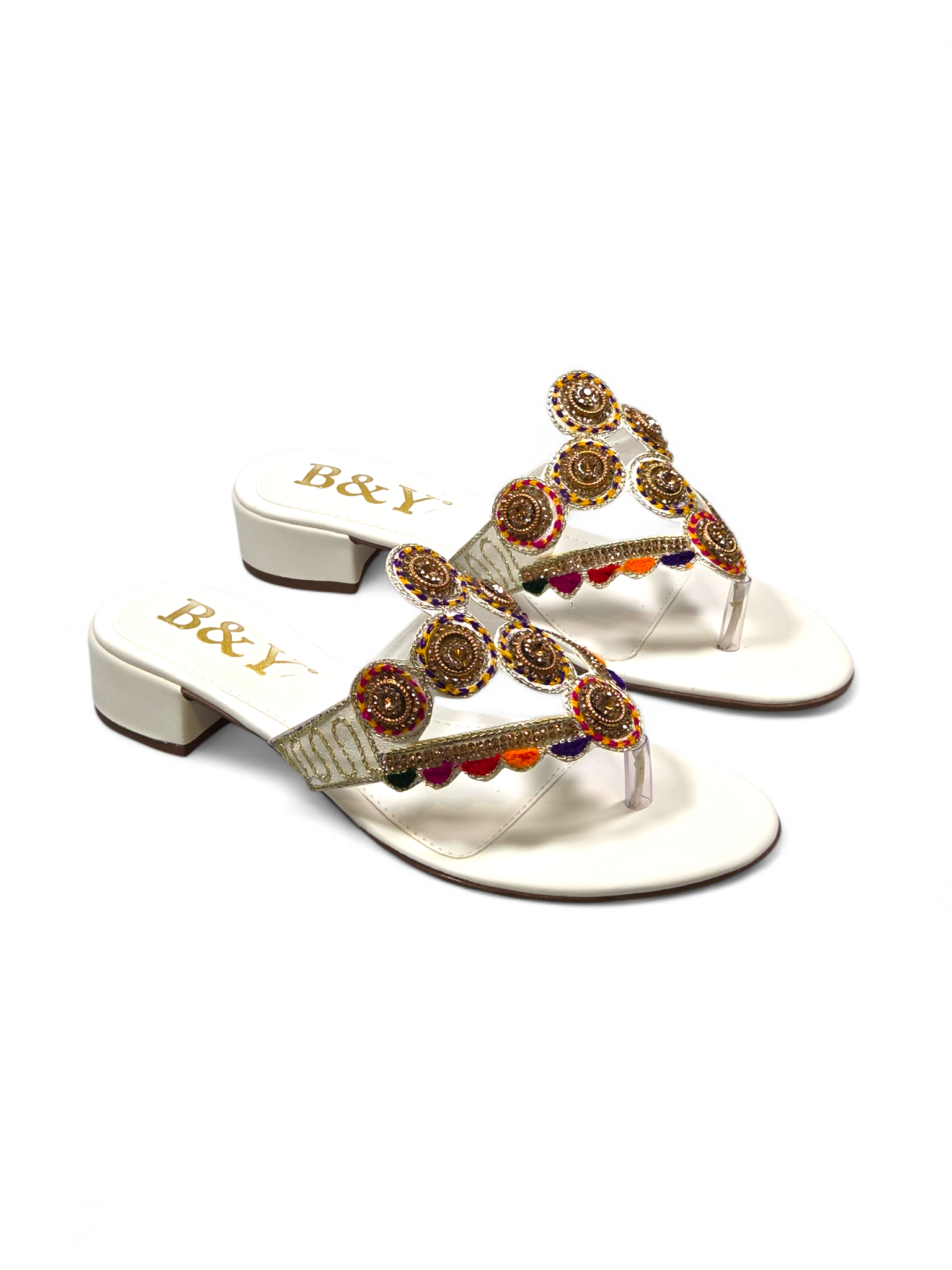 Chinelo 9319 Branco Salto Bloco