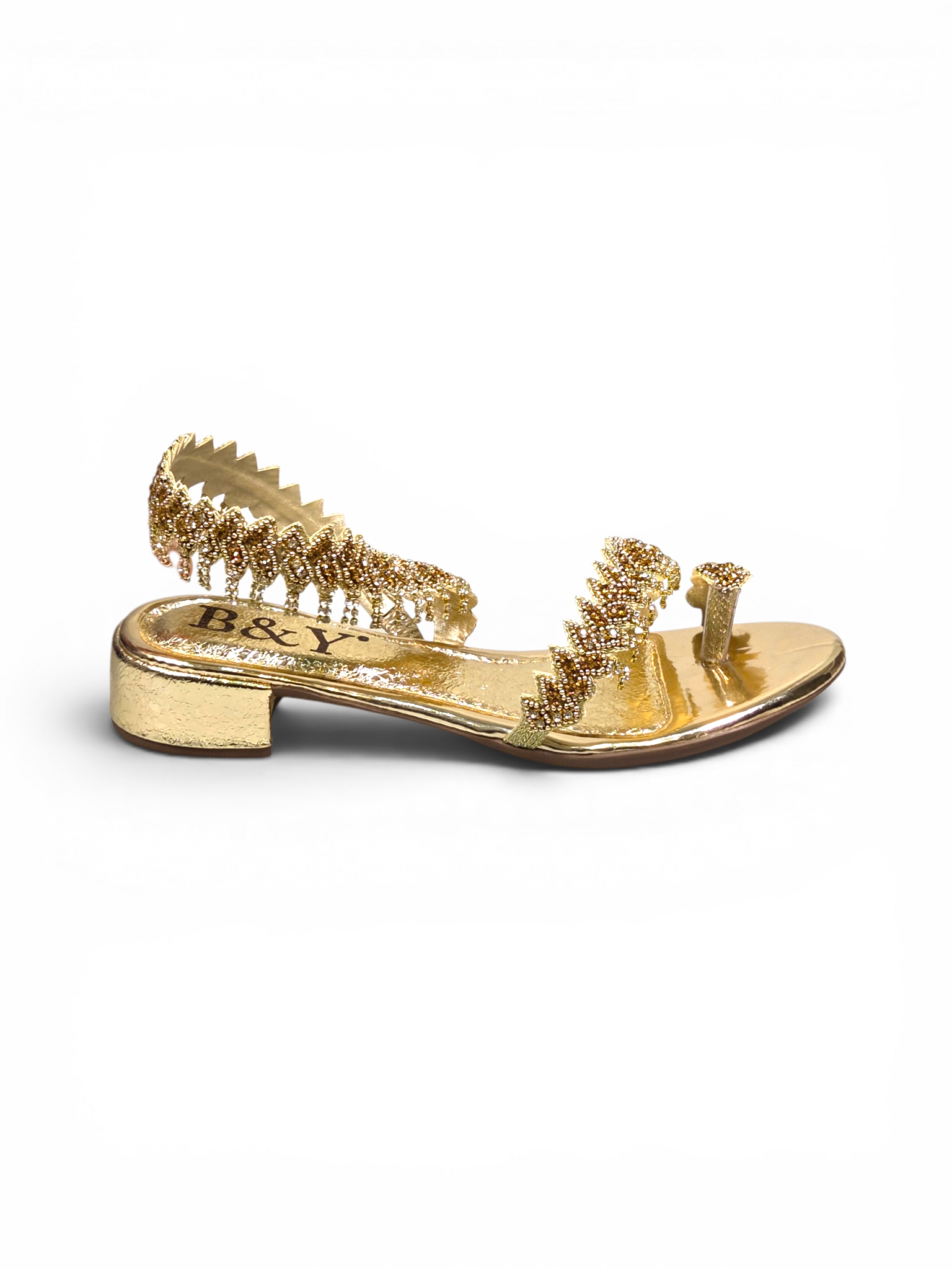 Sandália 9265 Dourado Com Salto Bloco 3cm