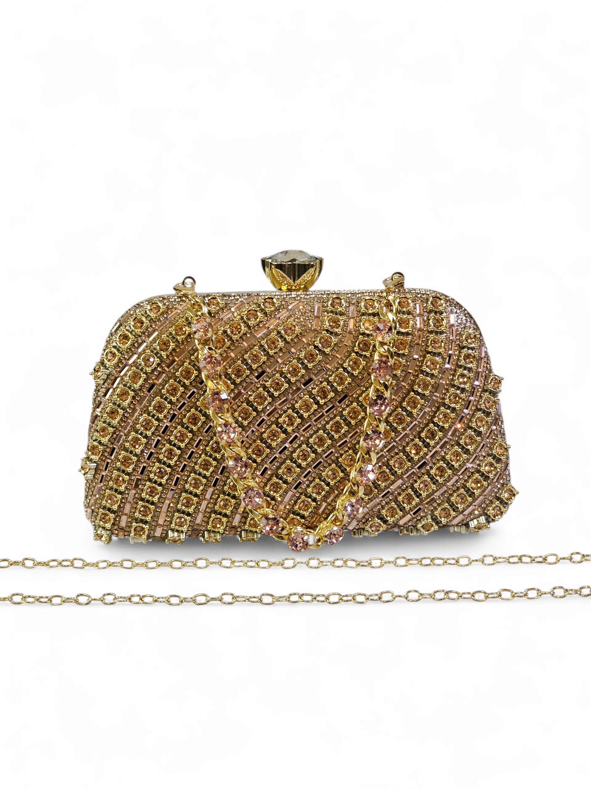 Bolsa Clutch Cristal champagne 1005