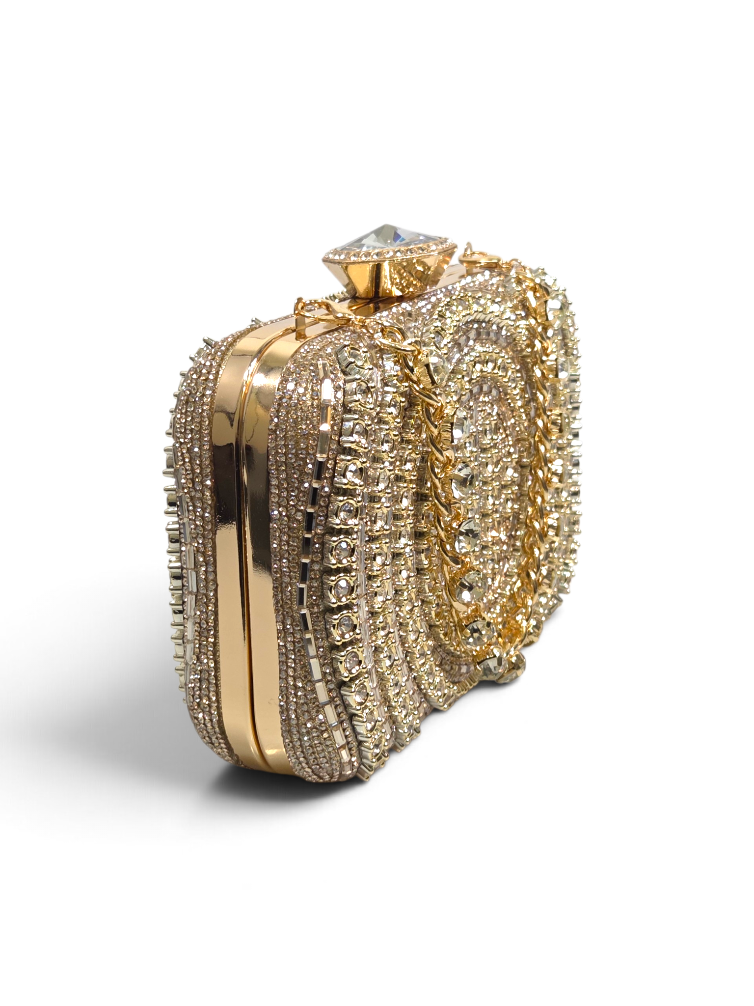 Bolsa Classic Clutch Cristal Dourado 1097