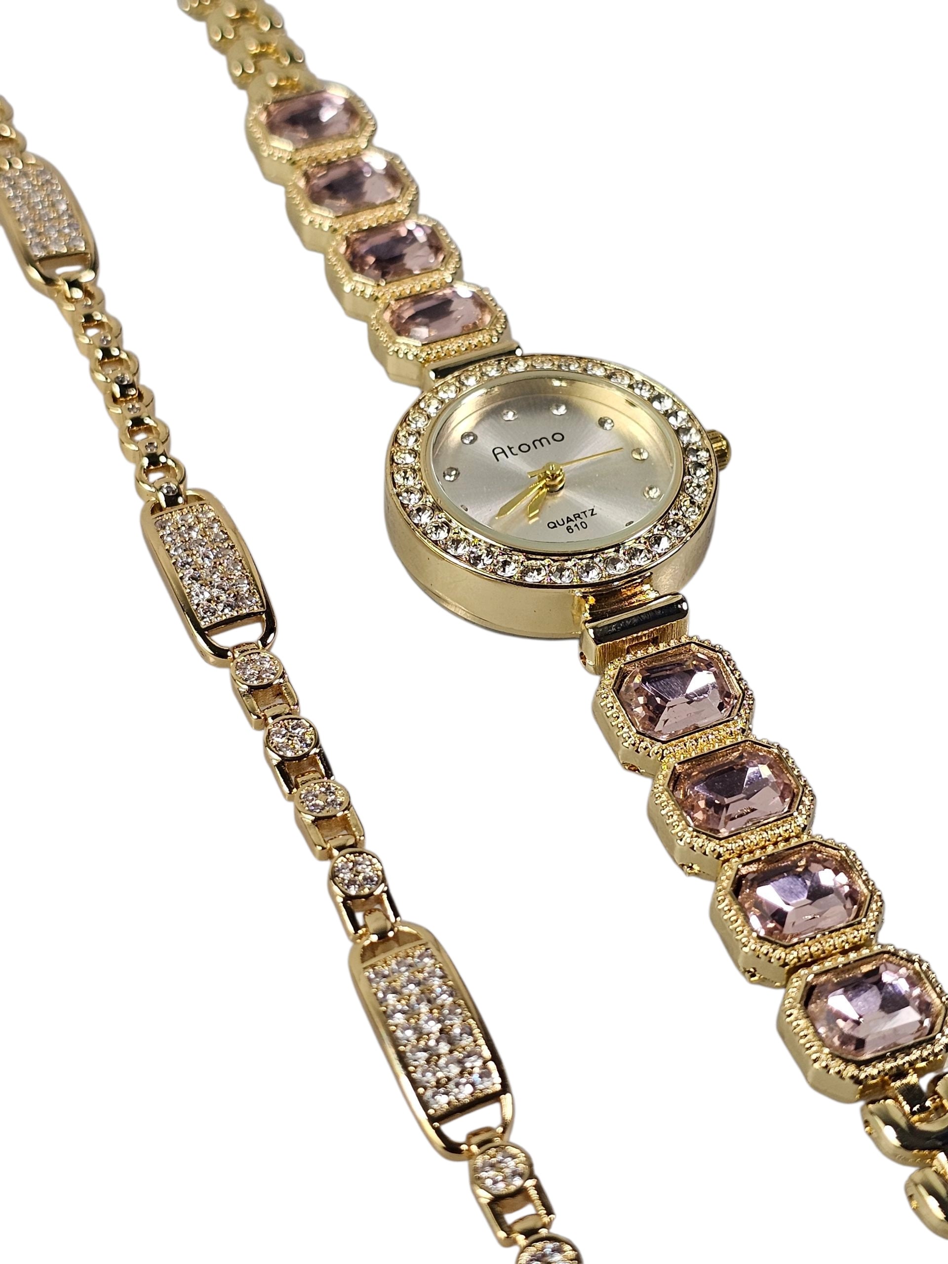 Relógio Prova d’Água com Pulseira Folheada Ouro 054