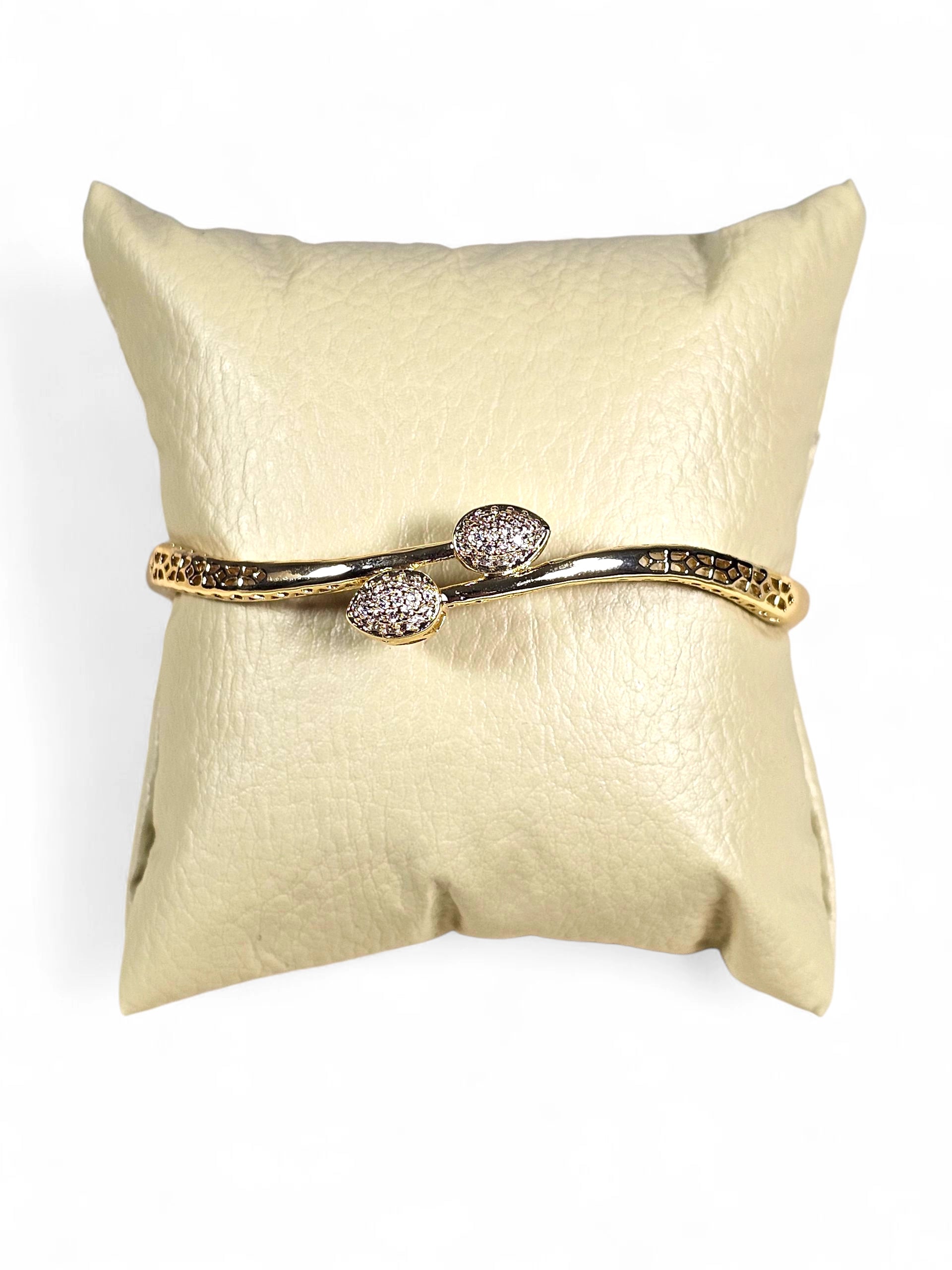 Pulseira Cristal Zirconia Dourada 015