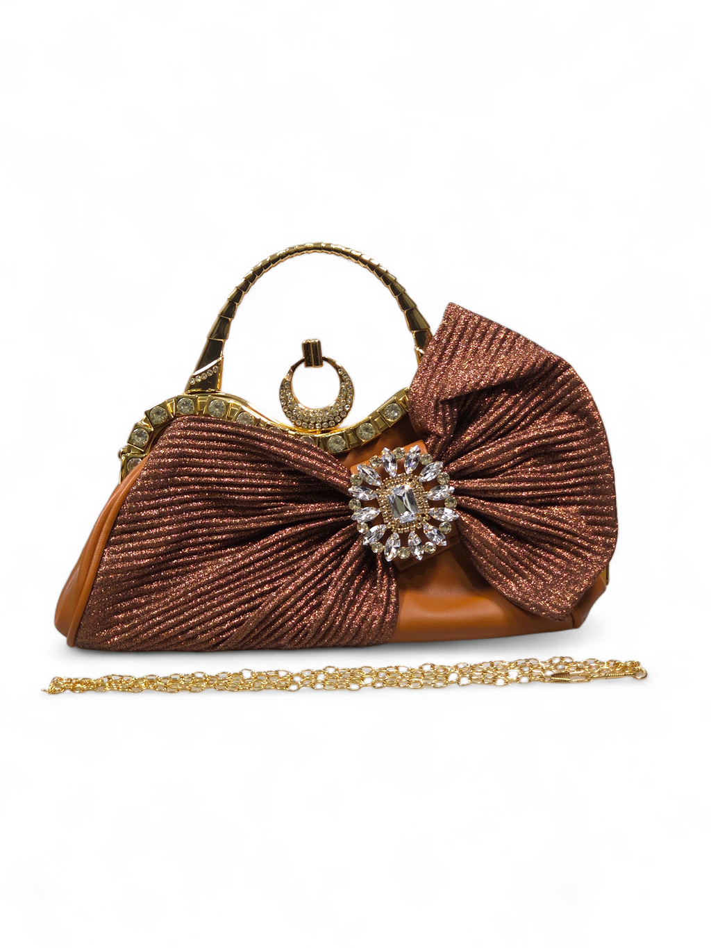 Bolsa Clutch Cristal Marrom 1081
