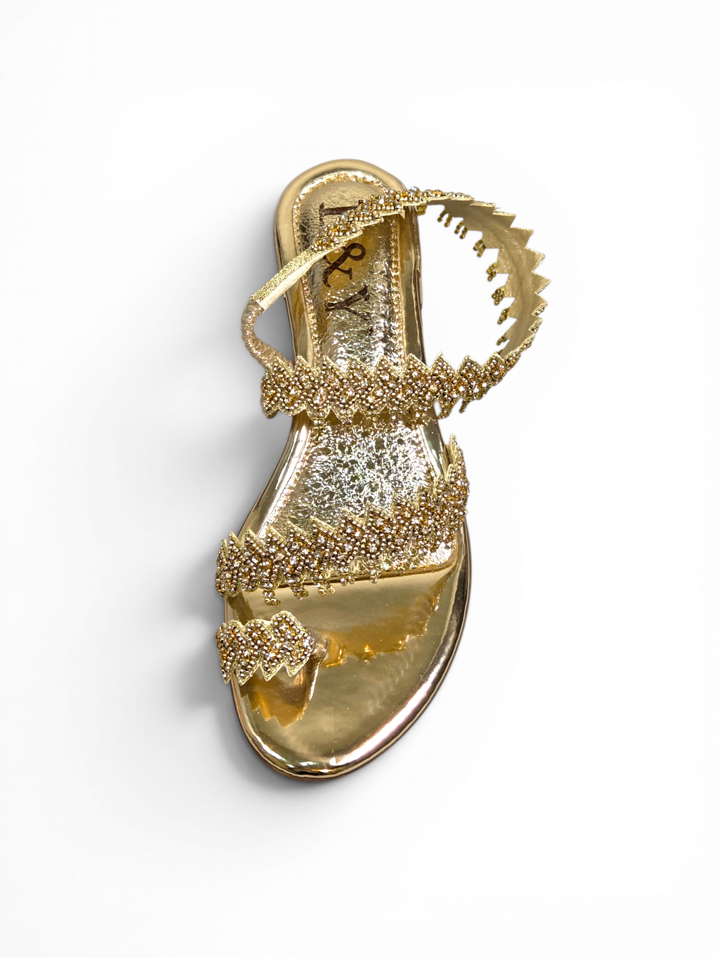 Sandália 9265 Dourado Luxo Com Salto Bloco 3cm