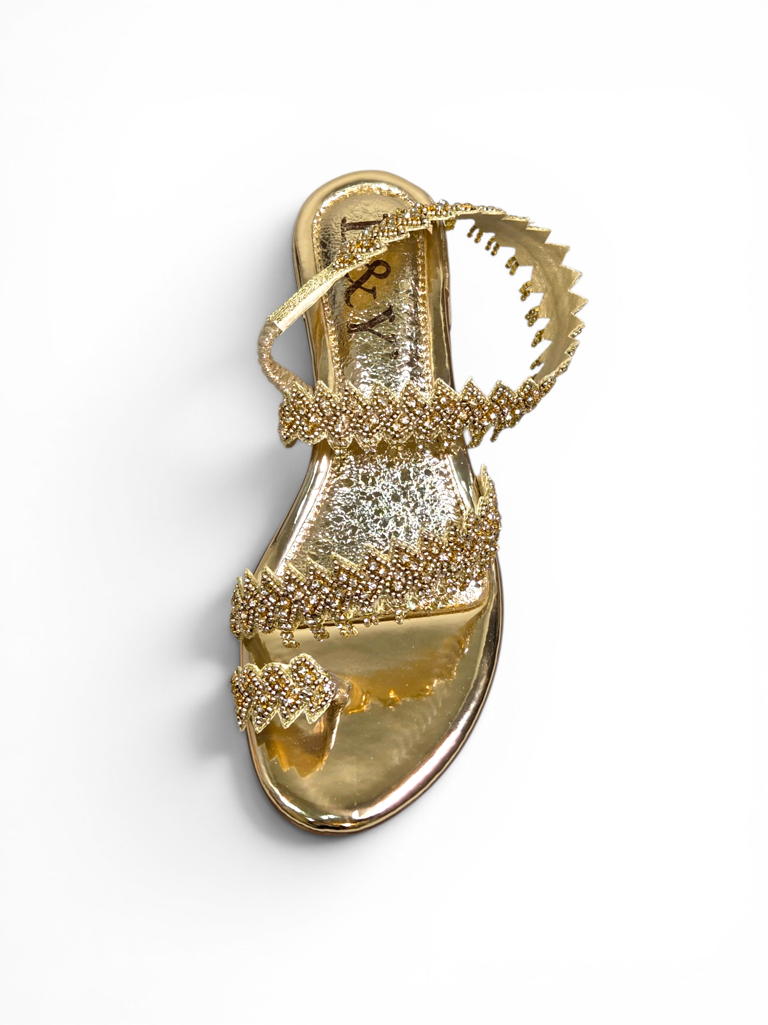 Sandália 9265 Dourado Luxo Com Salto Bloco 3cm