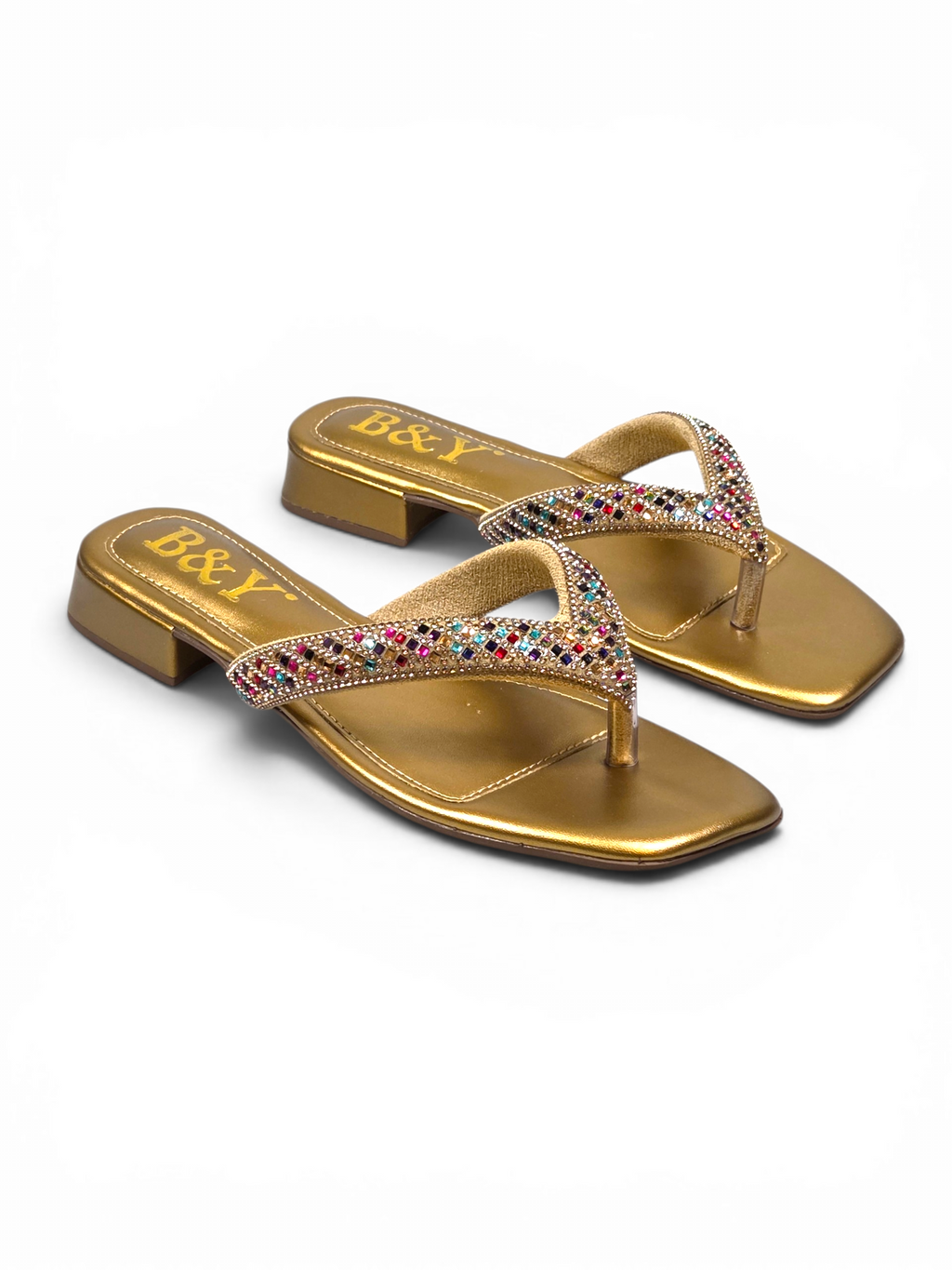 Chinelo 1222 Bronze Colorido Salto Baixo 2 cm