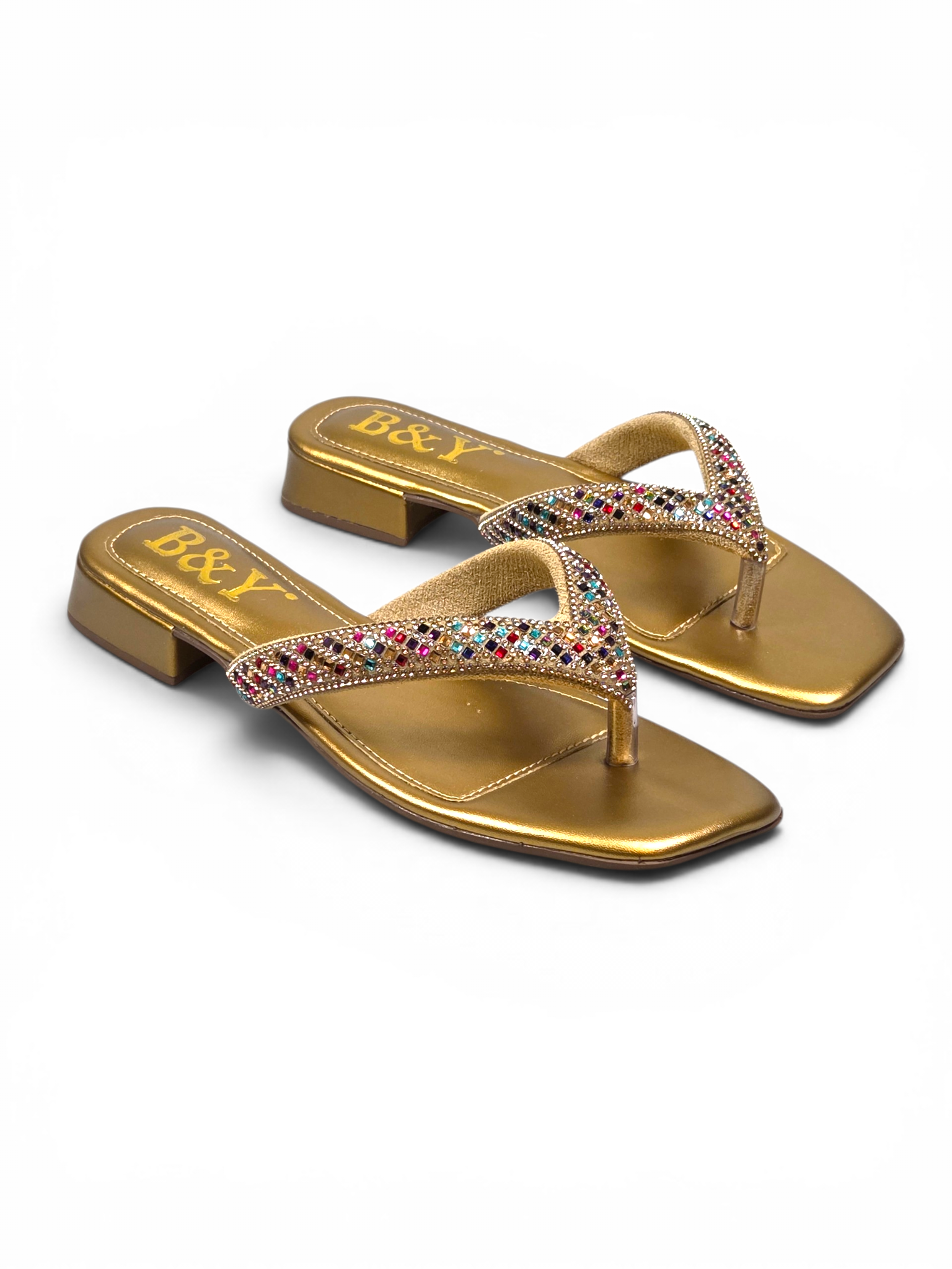 Chinelo 1222 Bronze Colorido Salto Baixo 2 cm