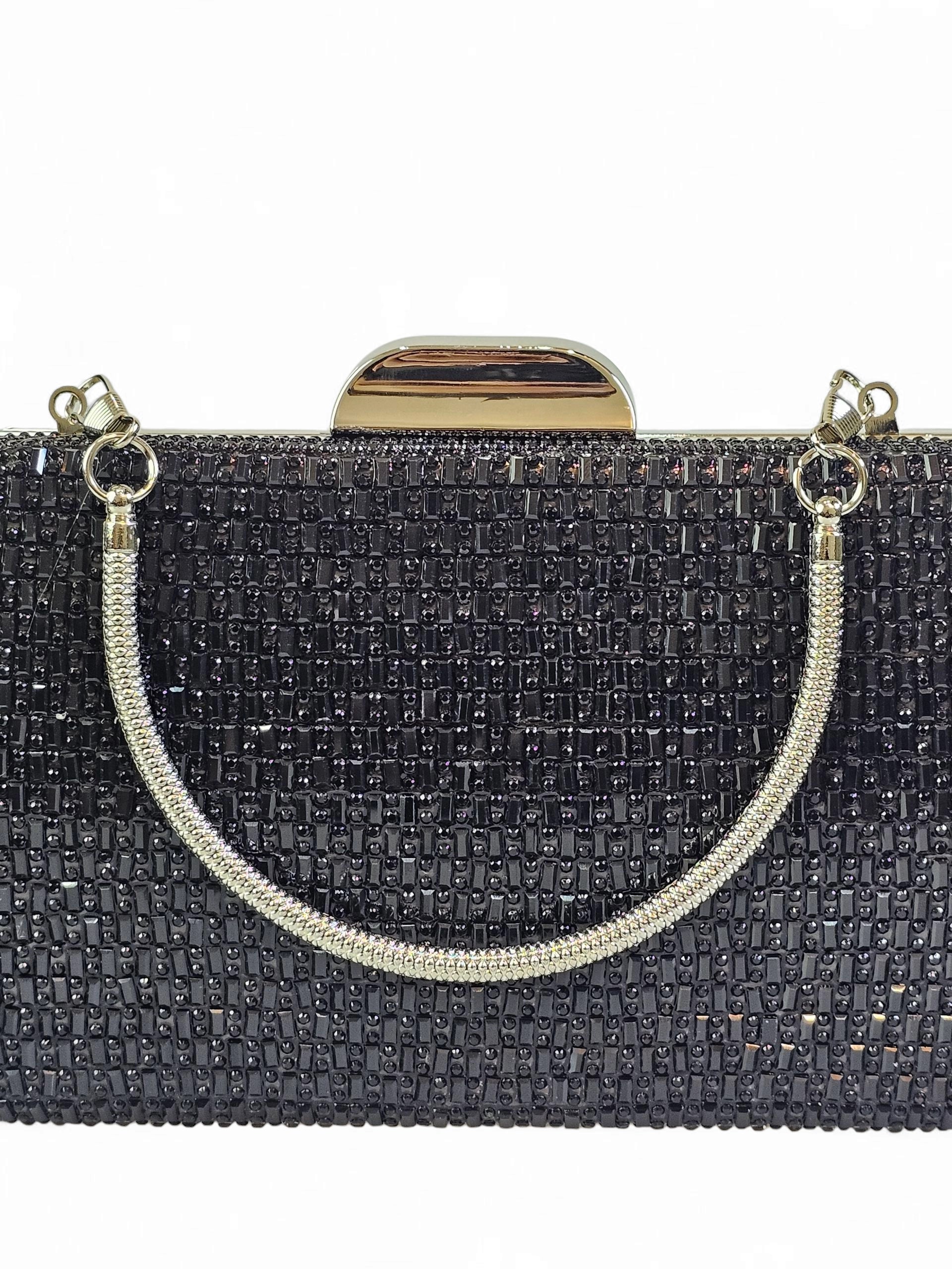 Bolsa Clutch Cristal Preto 017
