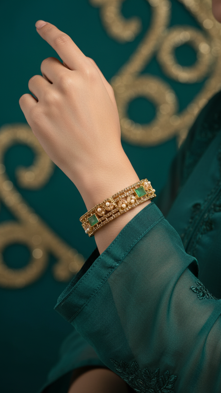 Bracelete Folheado Semi Joia Dourado #1015