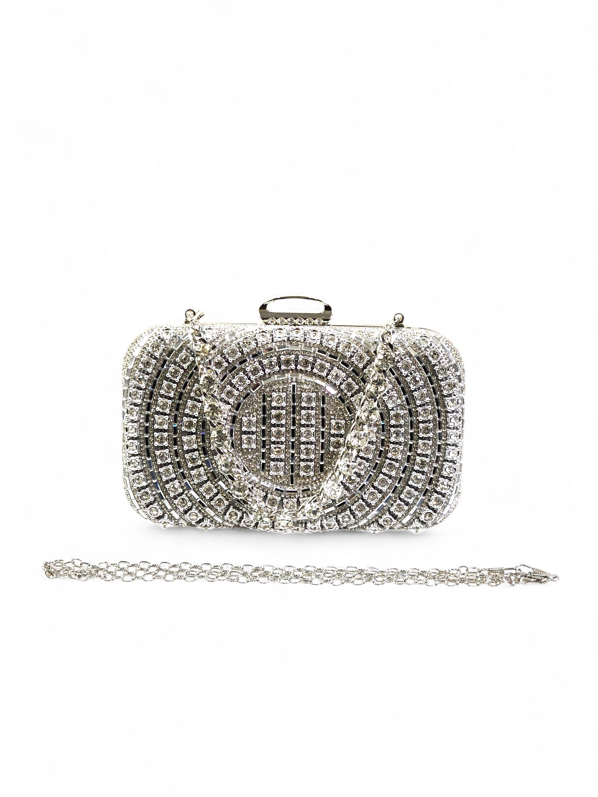 Bolsa Clutch Cristal Prata 1023