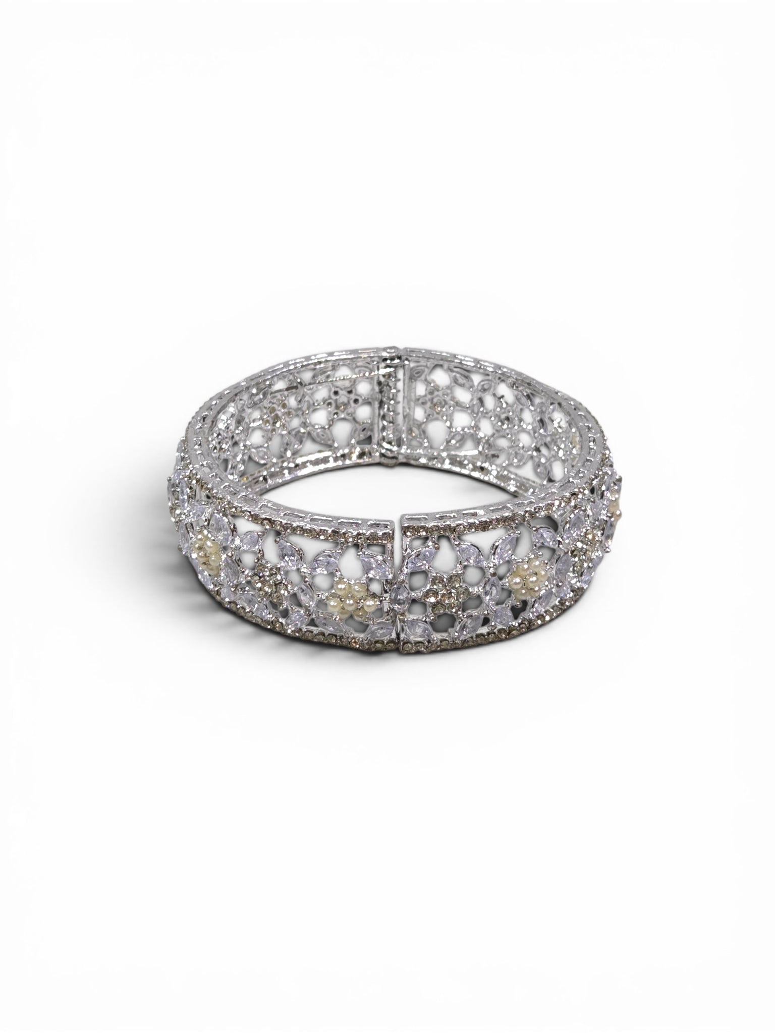 Bracelete Folheado Semi Joia Prata #1099