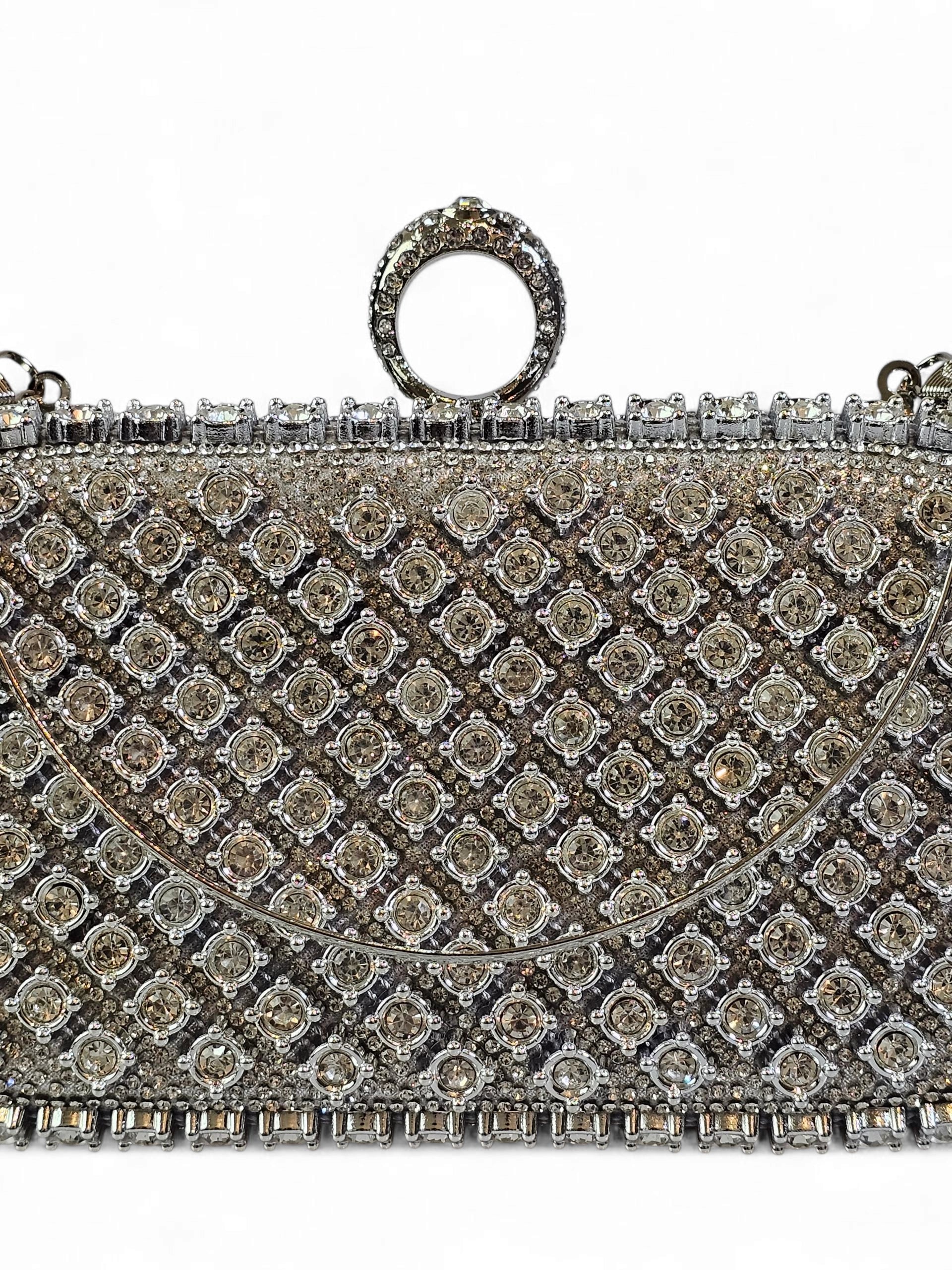 Bolsa Clutch Cristal Prata 018