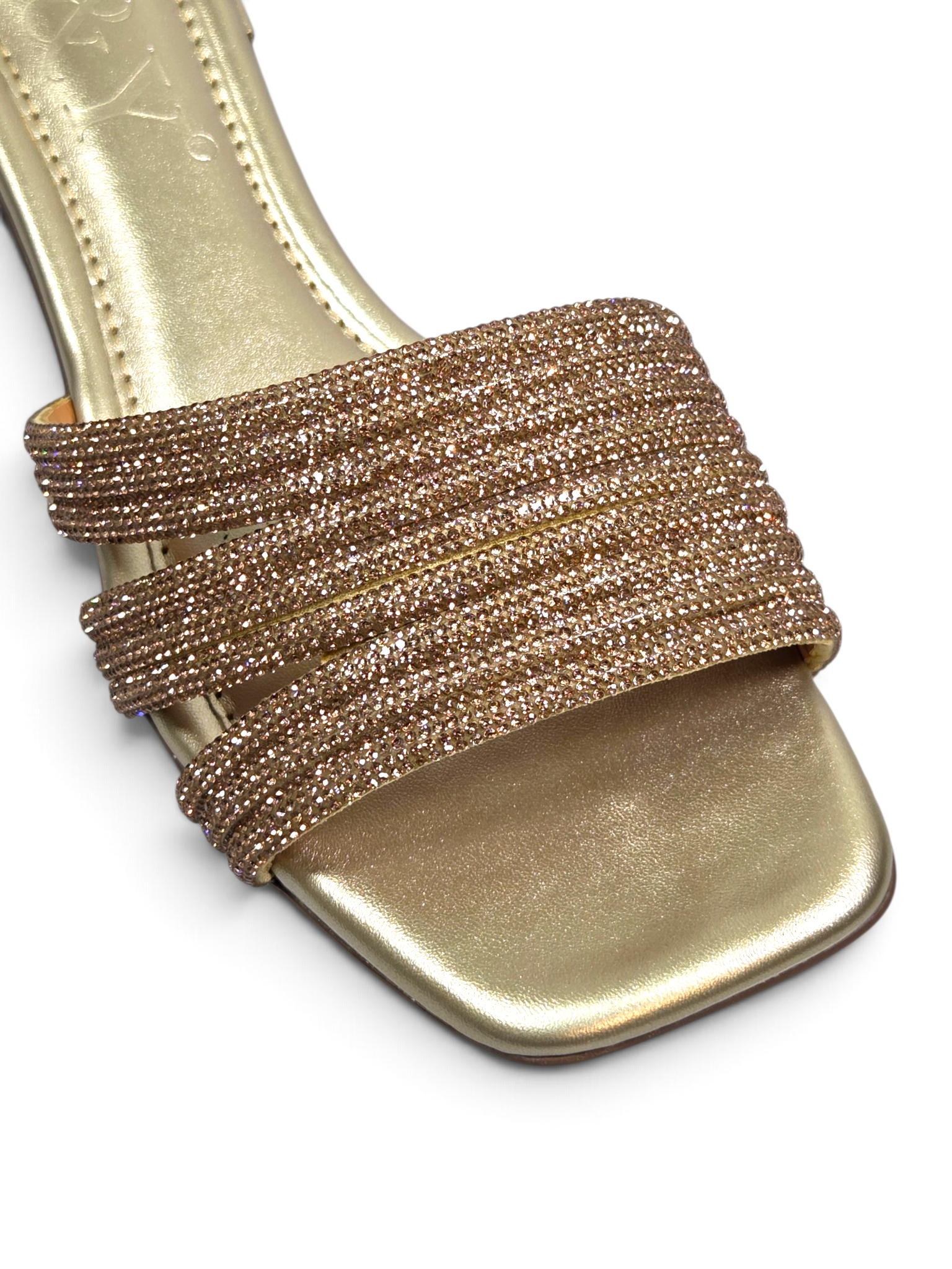 Tamanco 9866 Dourado Salto Baixo 2 cm