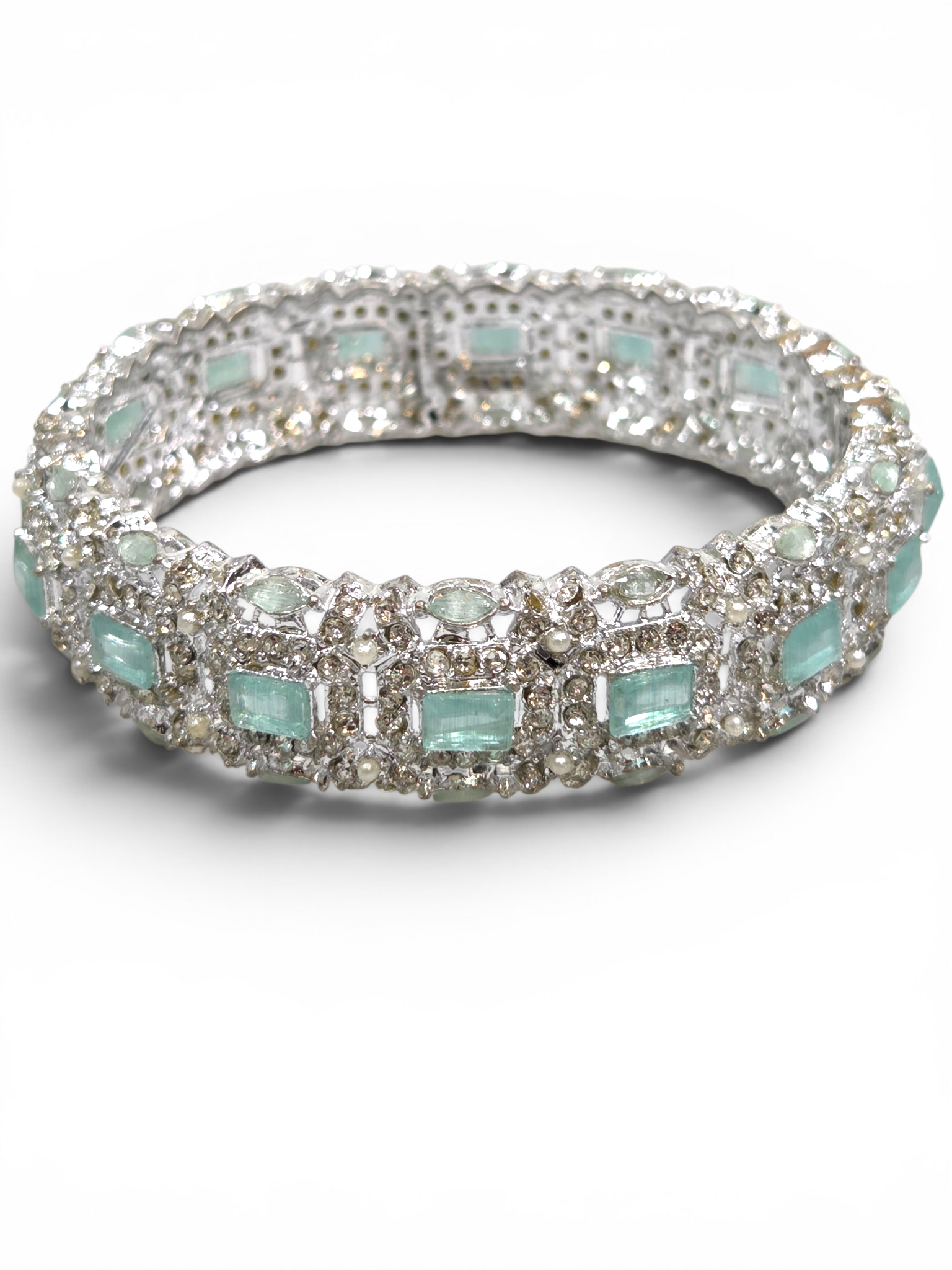 Bracelete Folheado Semi Joia Prata #2009