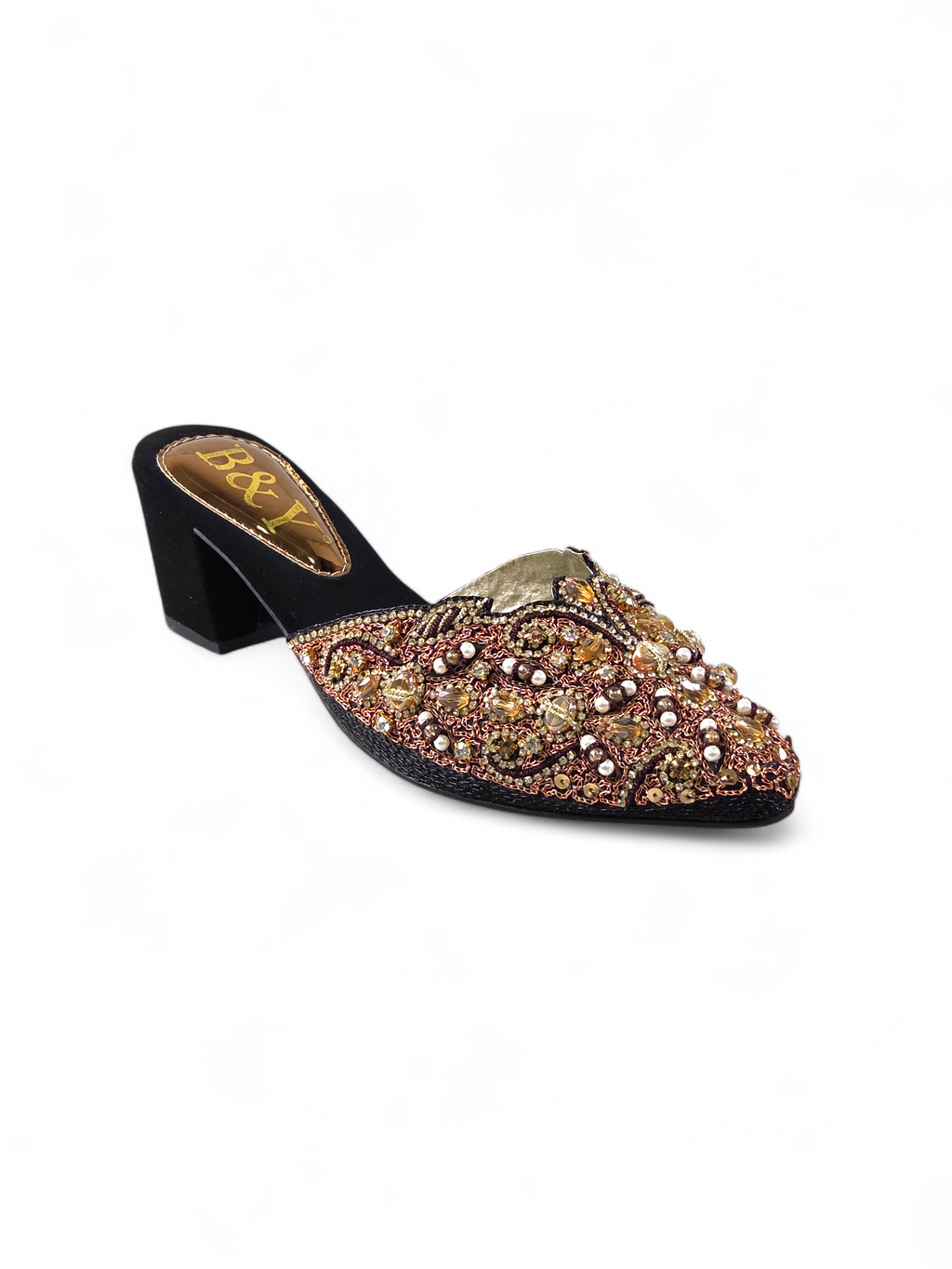 Mule 9212 Preto Toque de Ouro Salto Médio