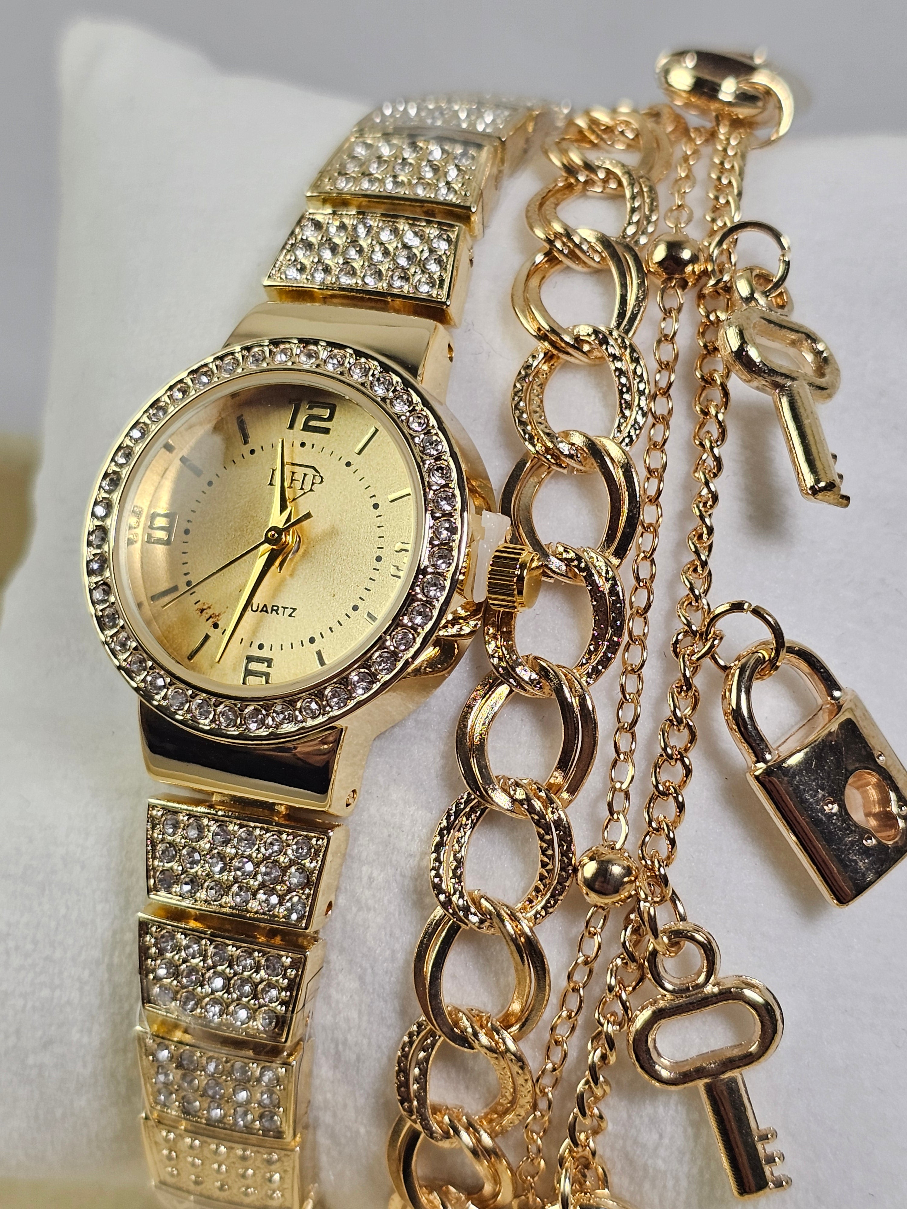 Relógio Prova d’Água com Pulseira Folheada 045