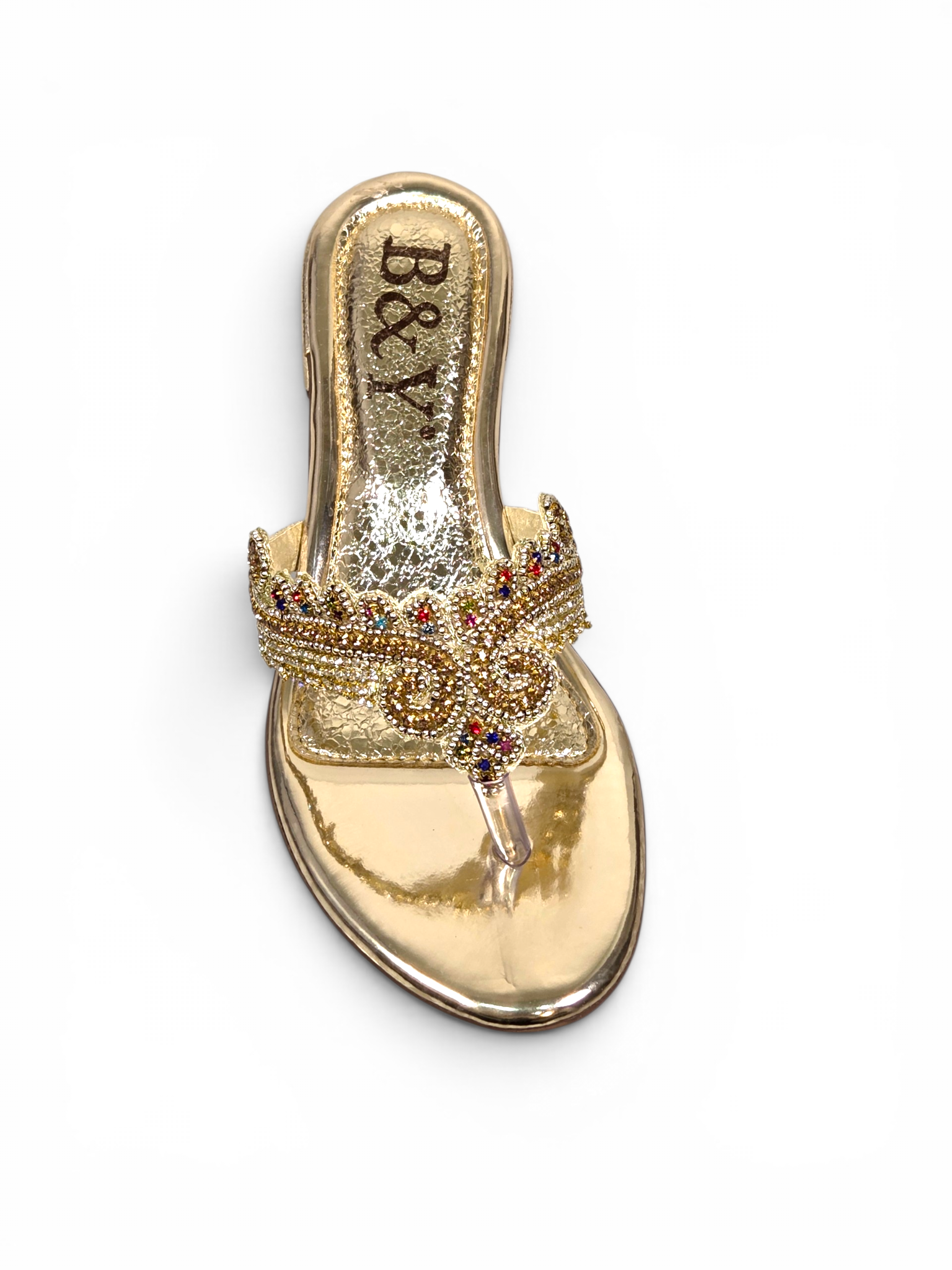 Chinelo 3047 Dourado Colorido Salto Bloco