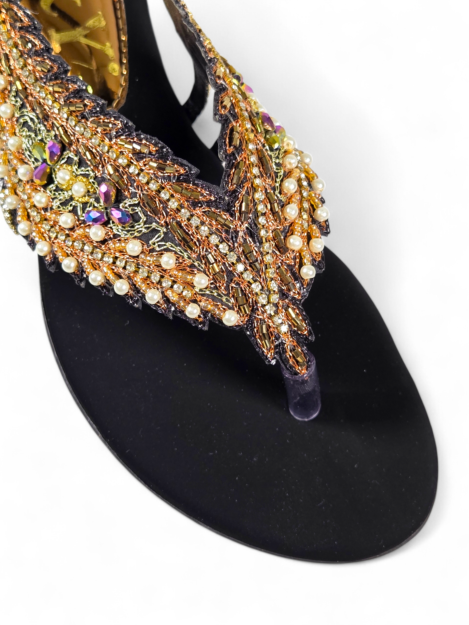 Sandália 9746 Preto Veludo Sem Salto