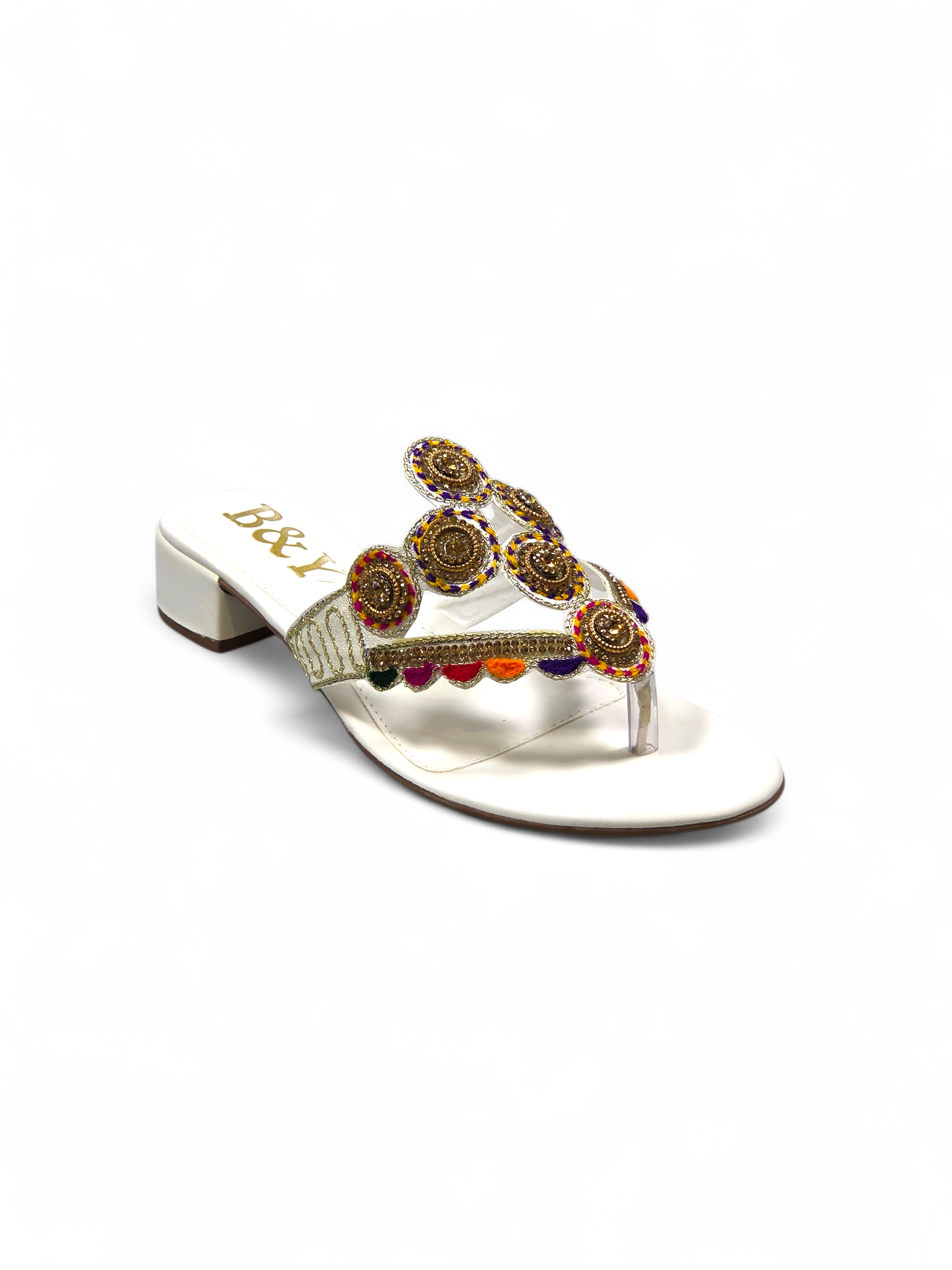 Chinelo 9319 Branco Salto Bloco