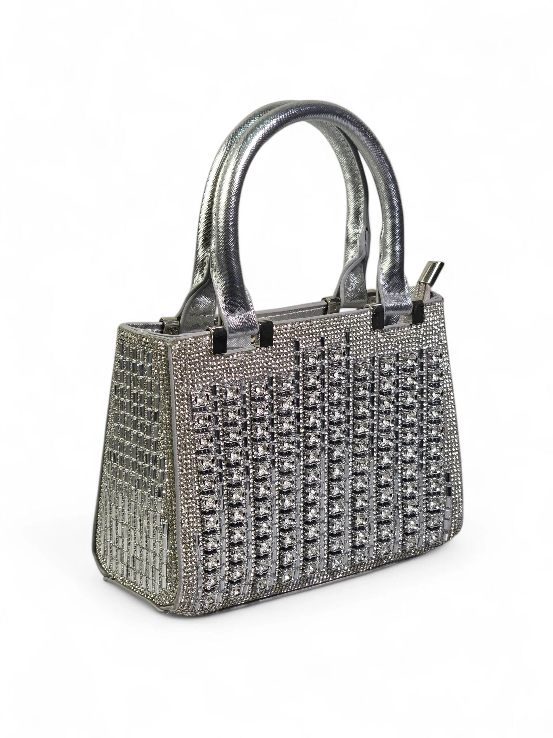 Bolsa Luxo Cristal Prata 1033
