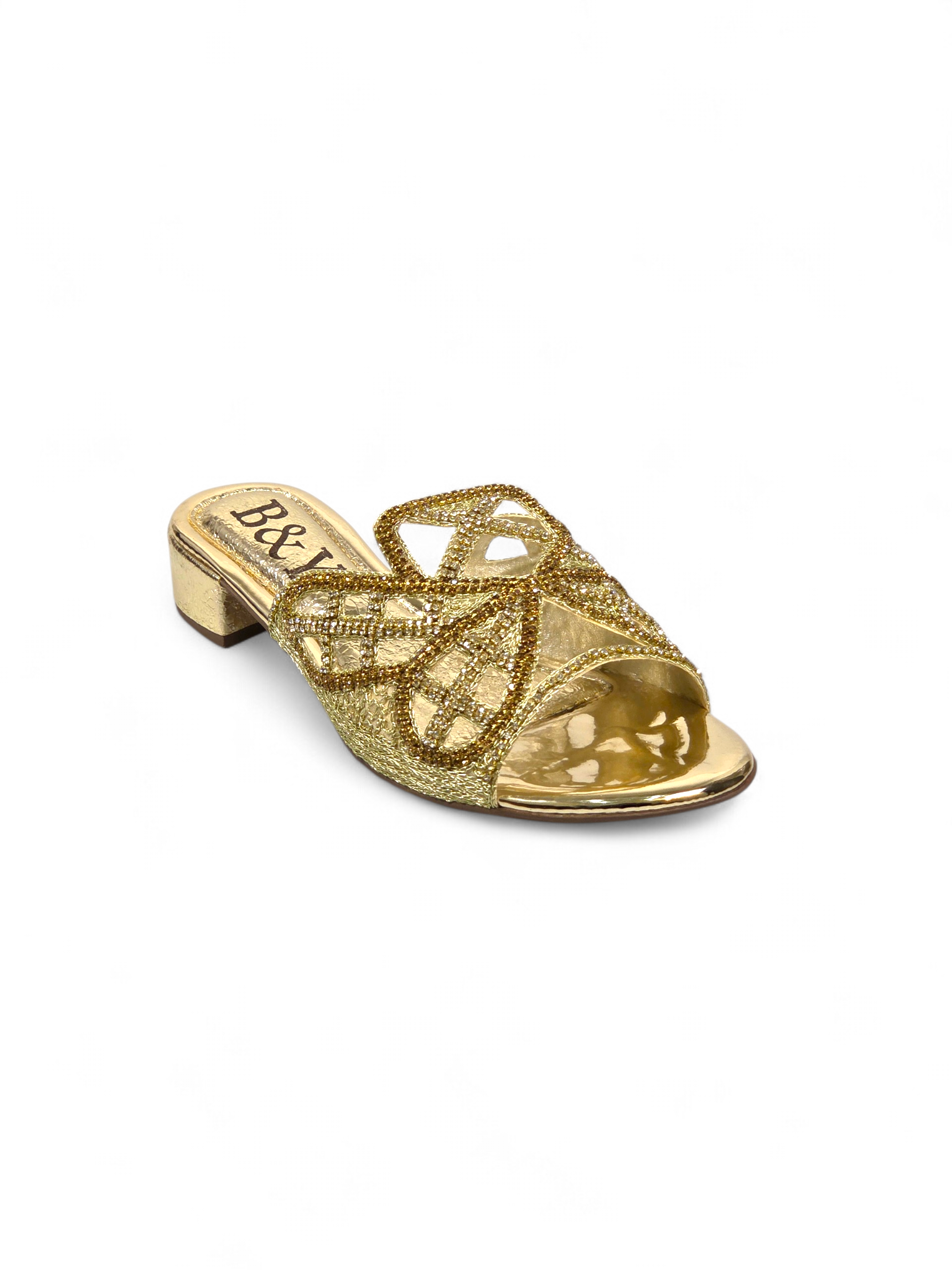 Tamanco 9781 Dourado Salto Bloco 3 cm