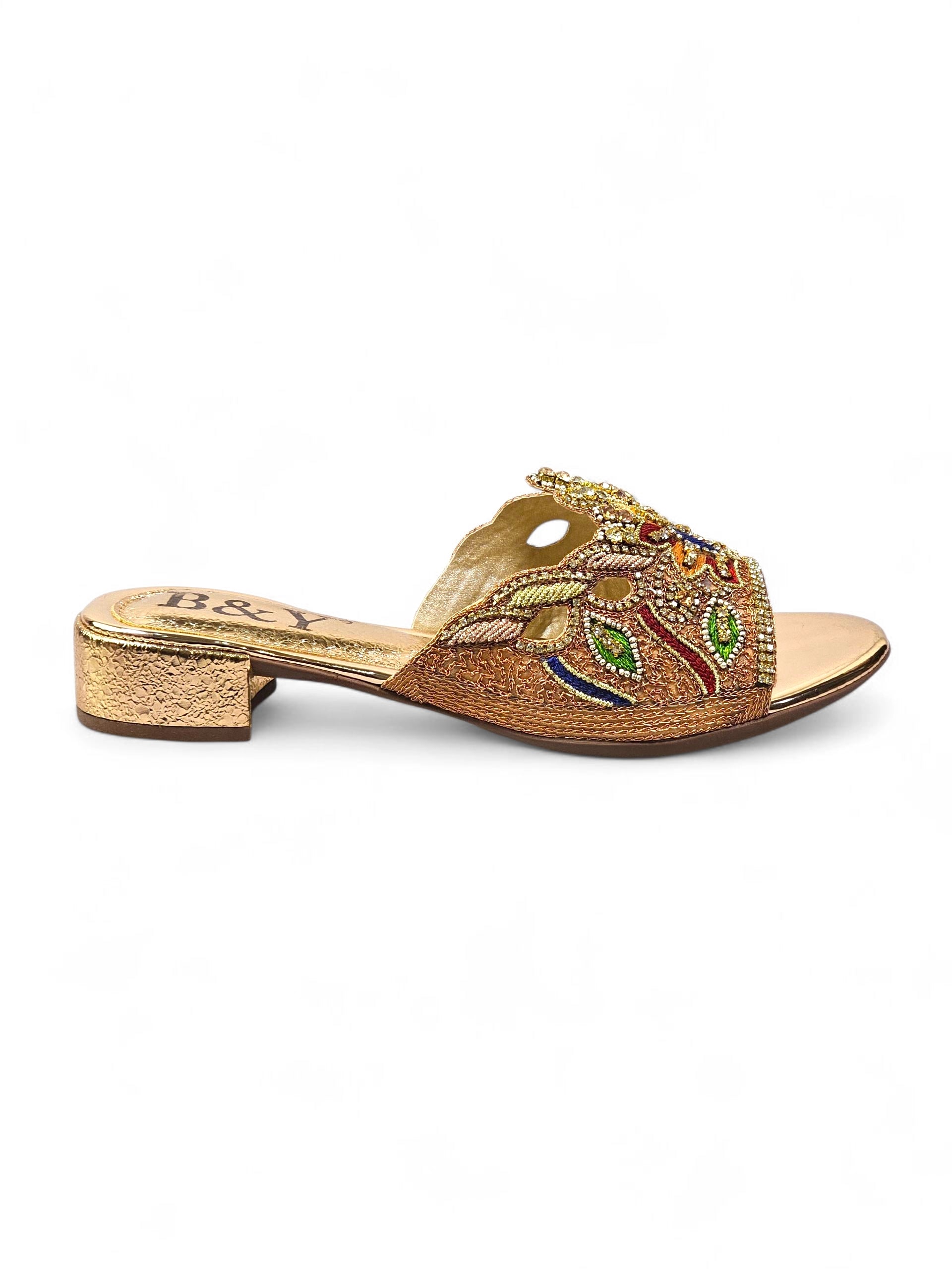 Tamanco 9391 Bronze Salto Bloco
