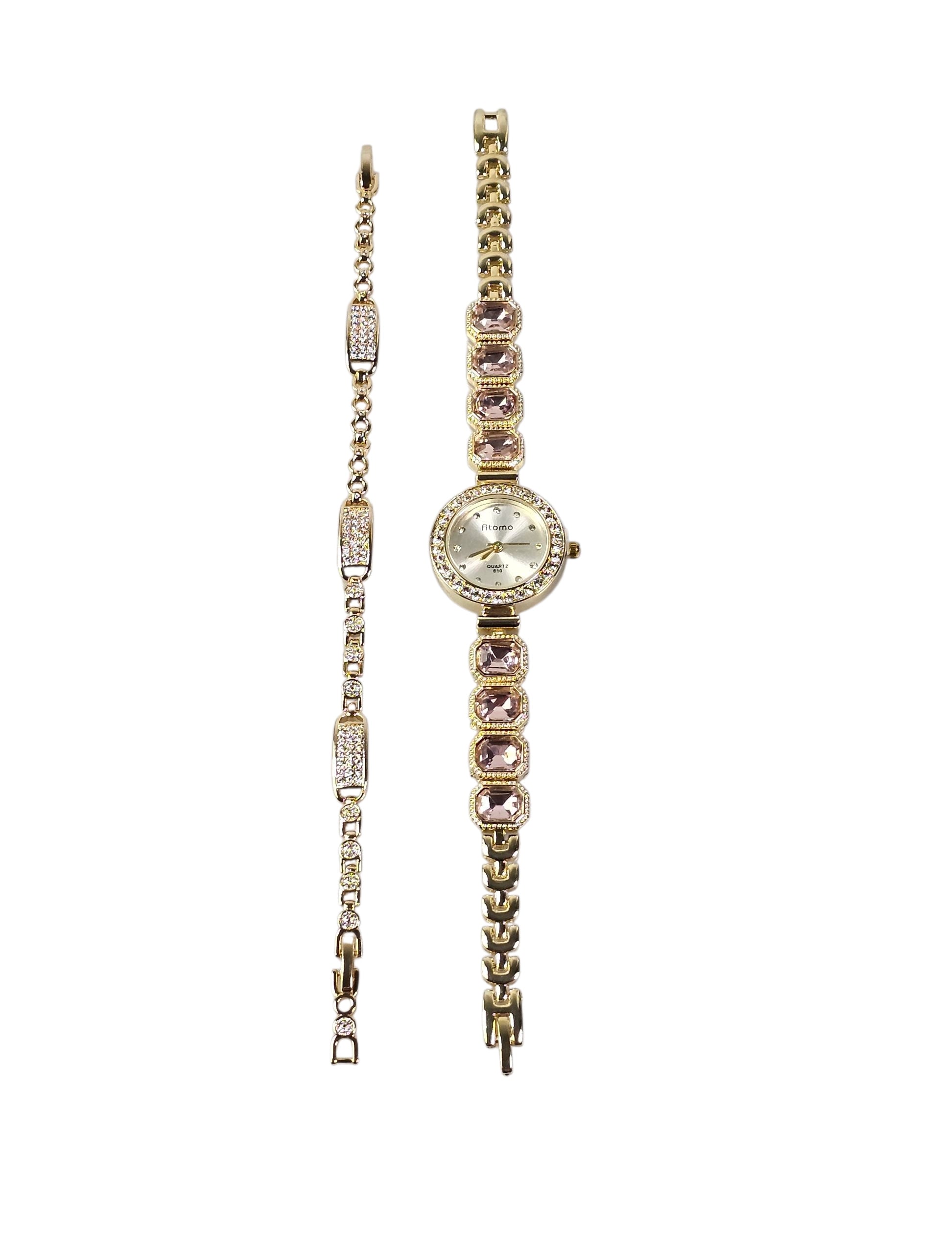 Relógio Prova d’Água com Pulseira Folheada Ouro 054