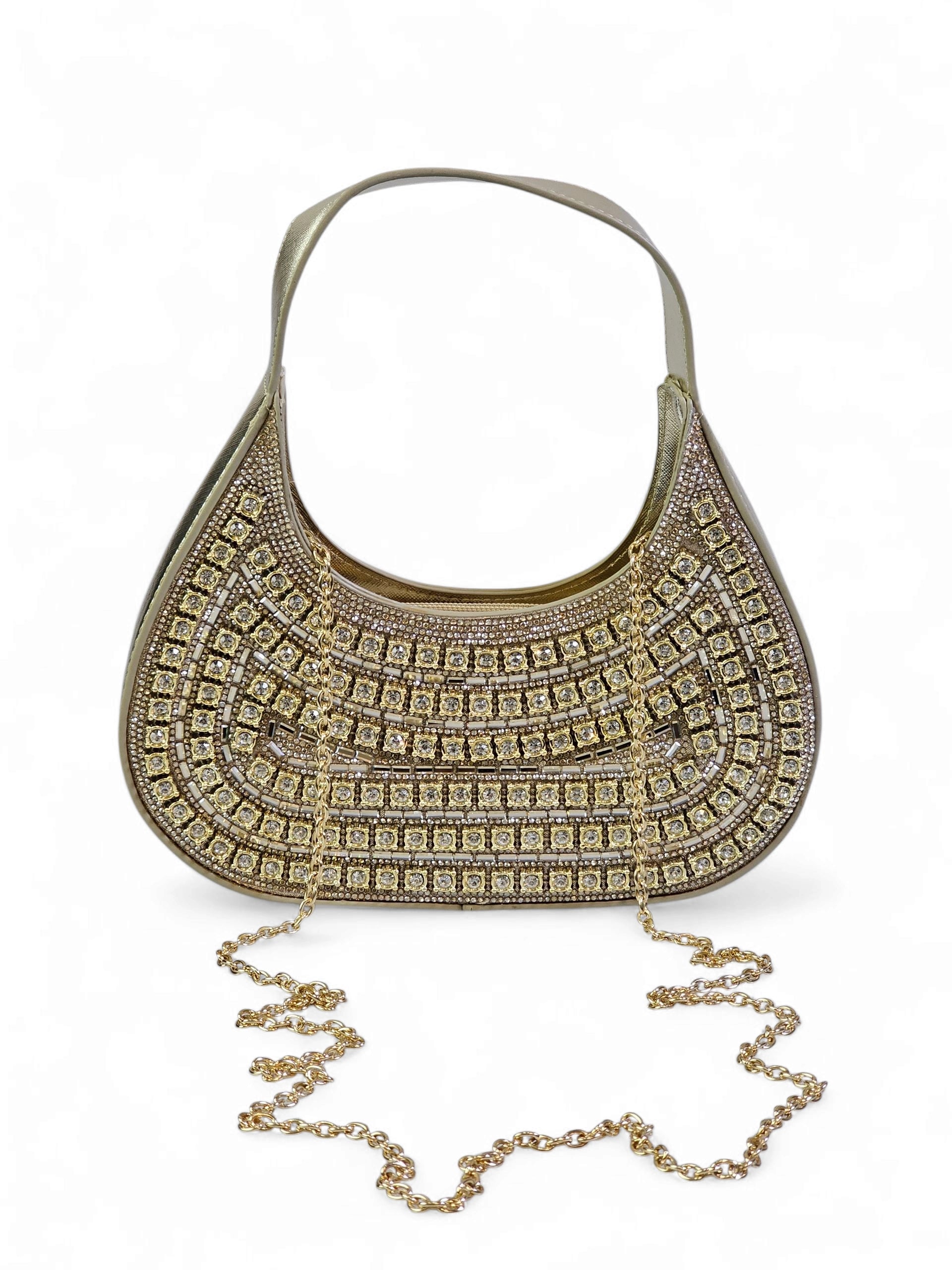 Bolsa Cristal Dourada 002