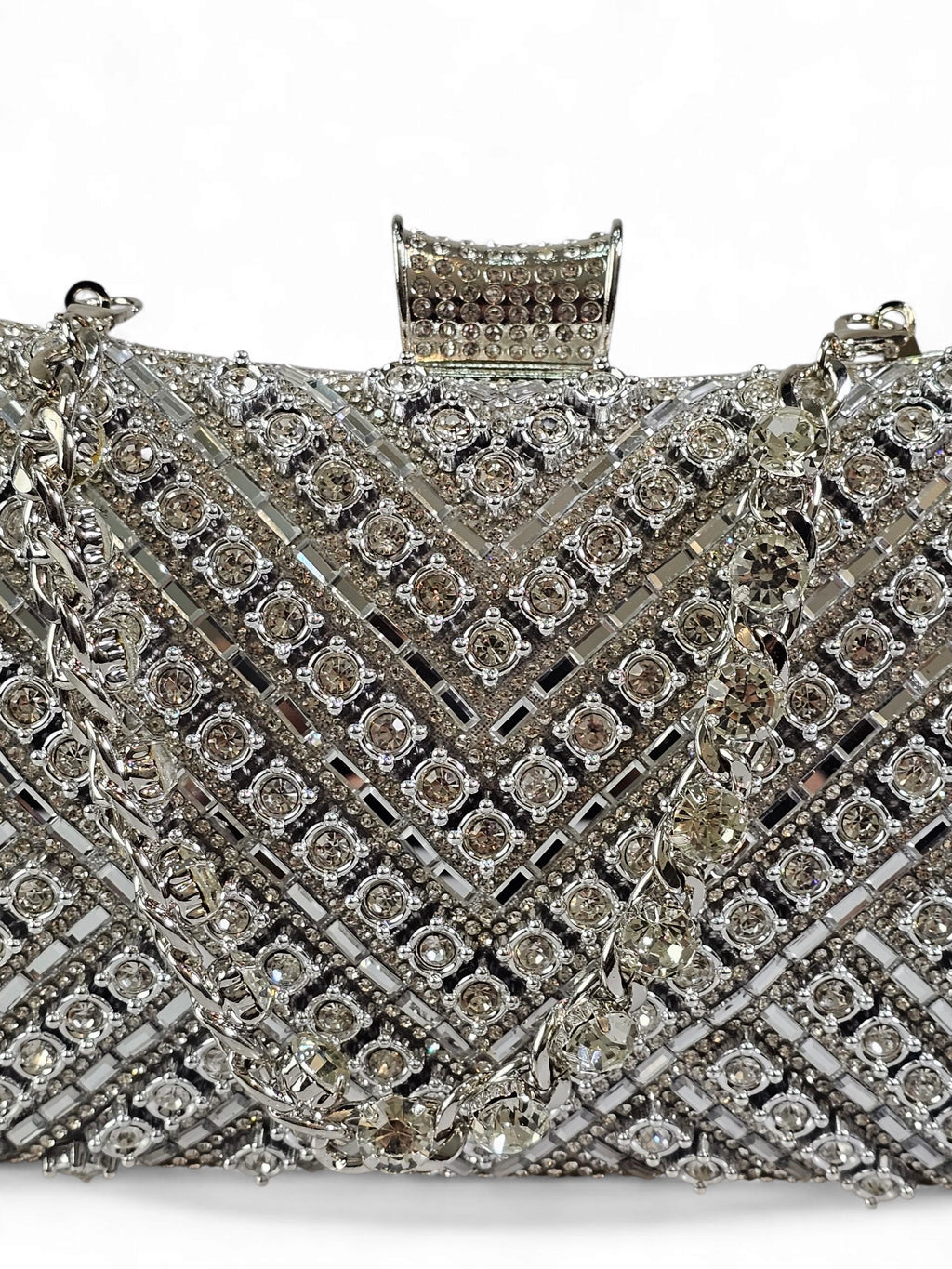 Bolsa Clutch Cristal Prata 010
