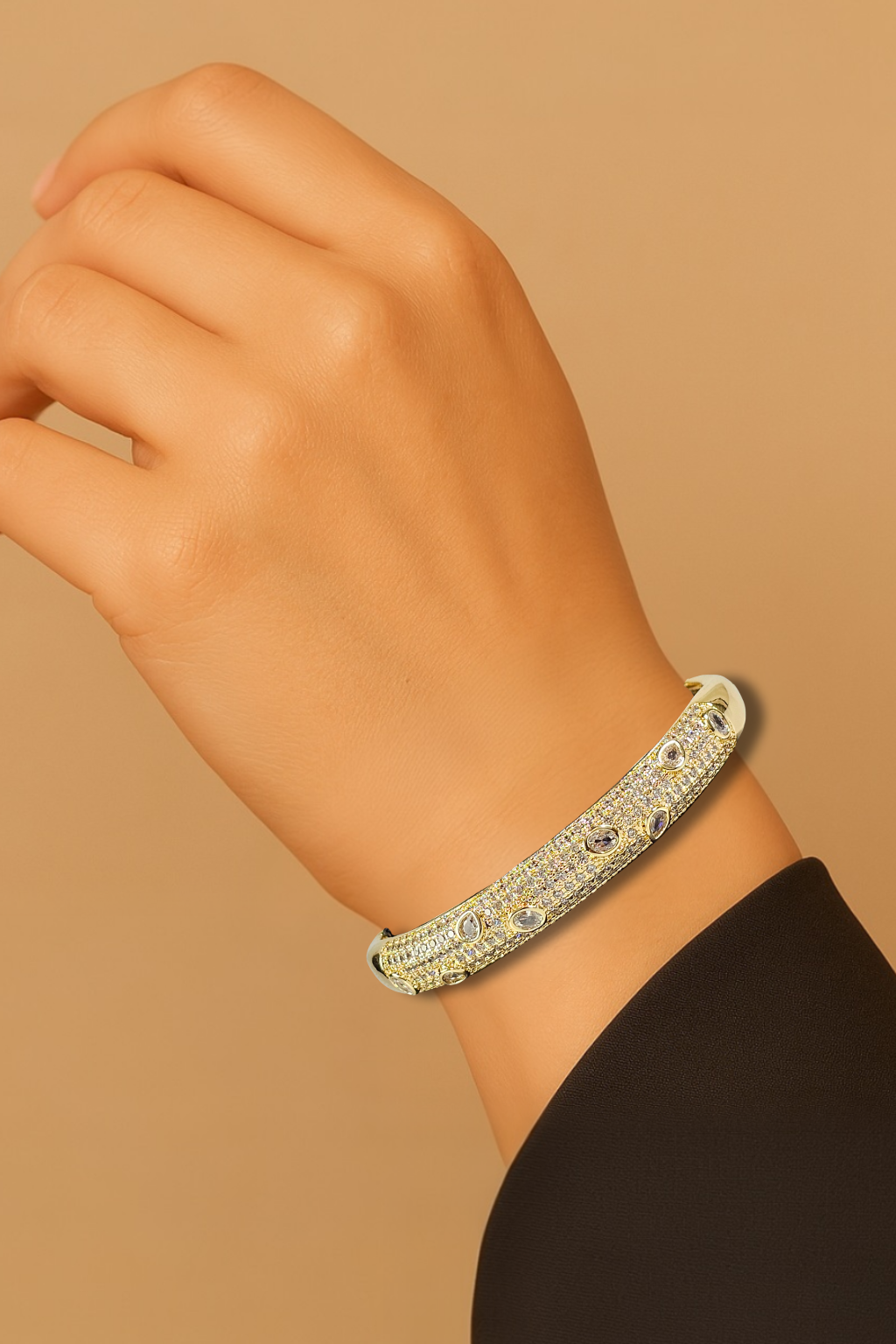 Pulseira Cristal Zirconia Dourada 009