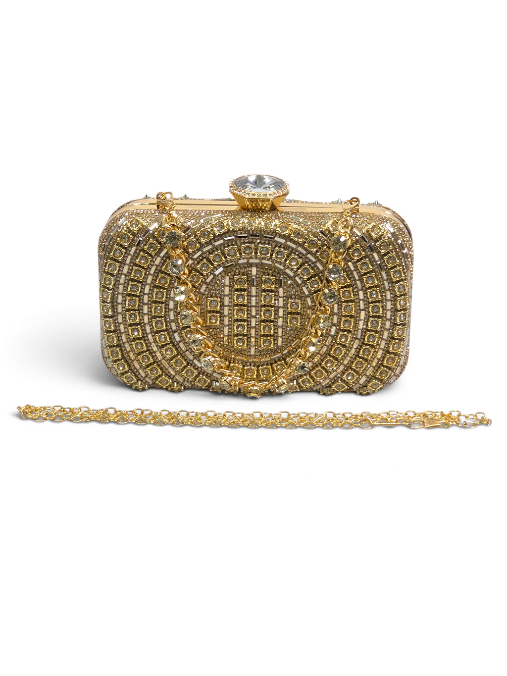 Bolsa Classic Clutch Cristal Dourado 1097