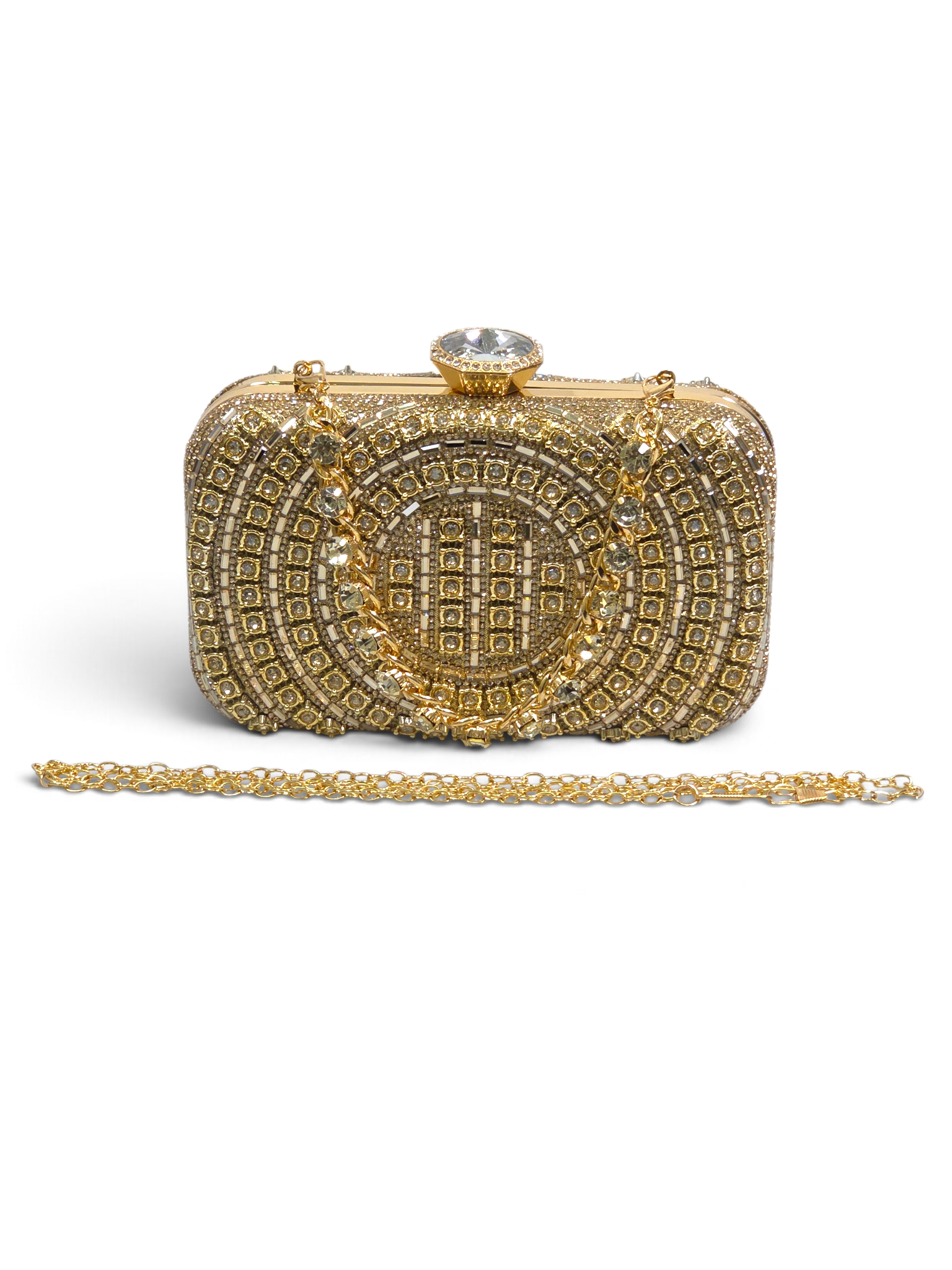 Bolsa Classic Clutch Cristal Dourado 1097