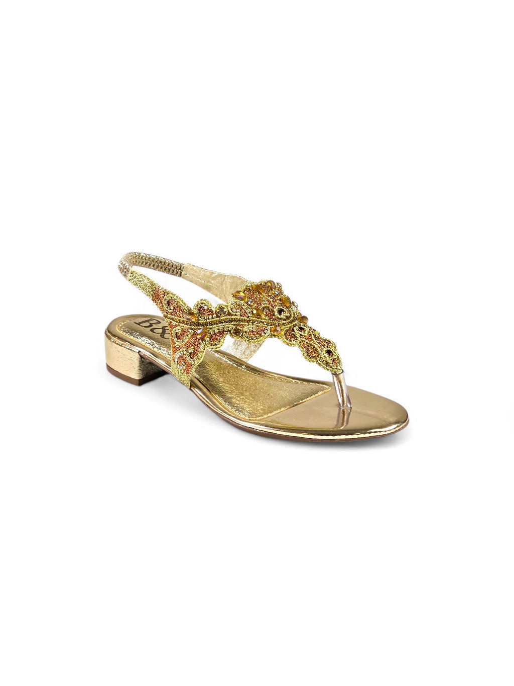 Sandália 9378 Dourado Com Salto Bloco 3cm