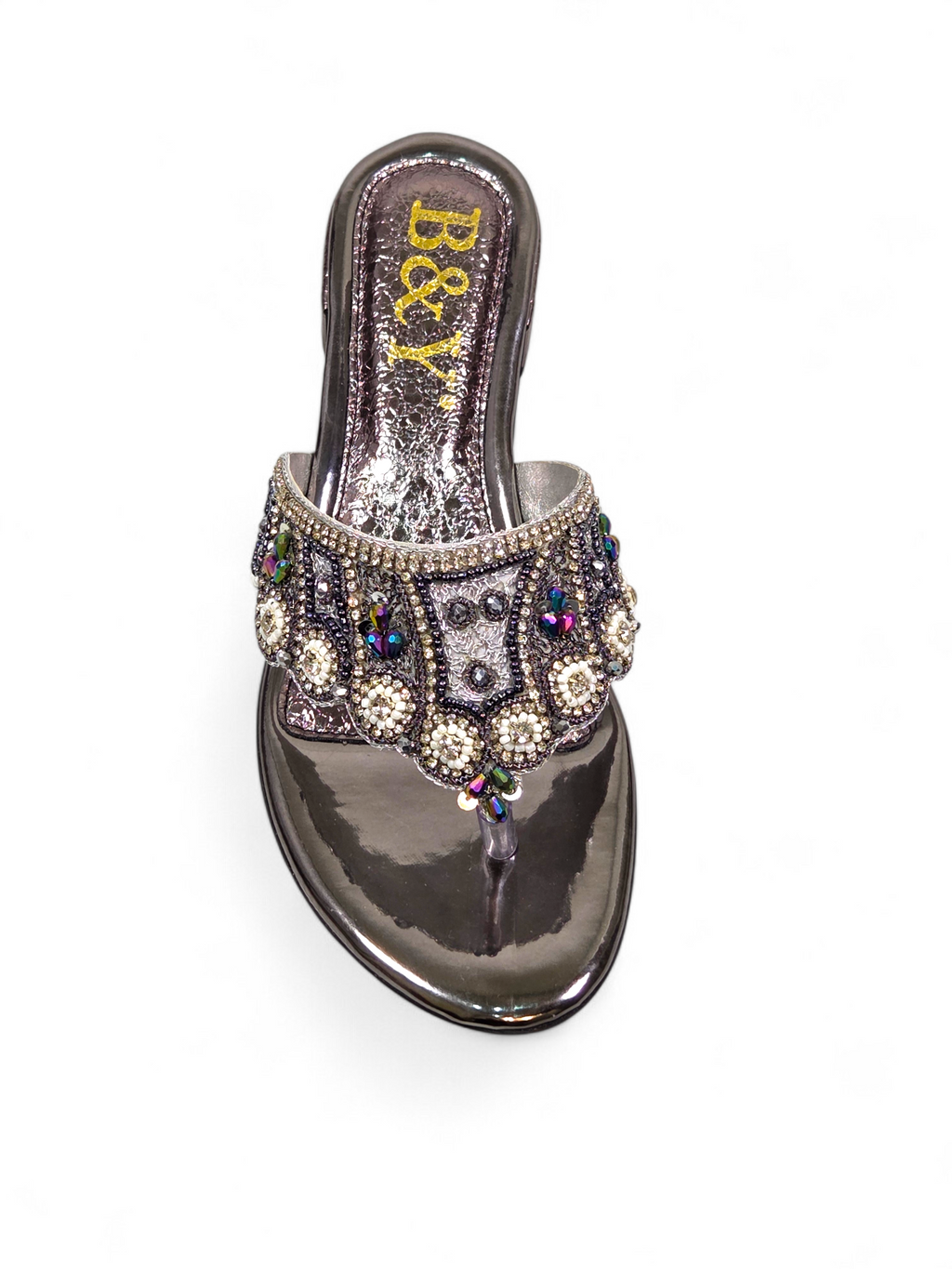 Chinelo 9840 Prata Salto Bloco 3 cm