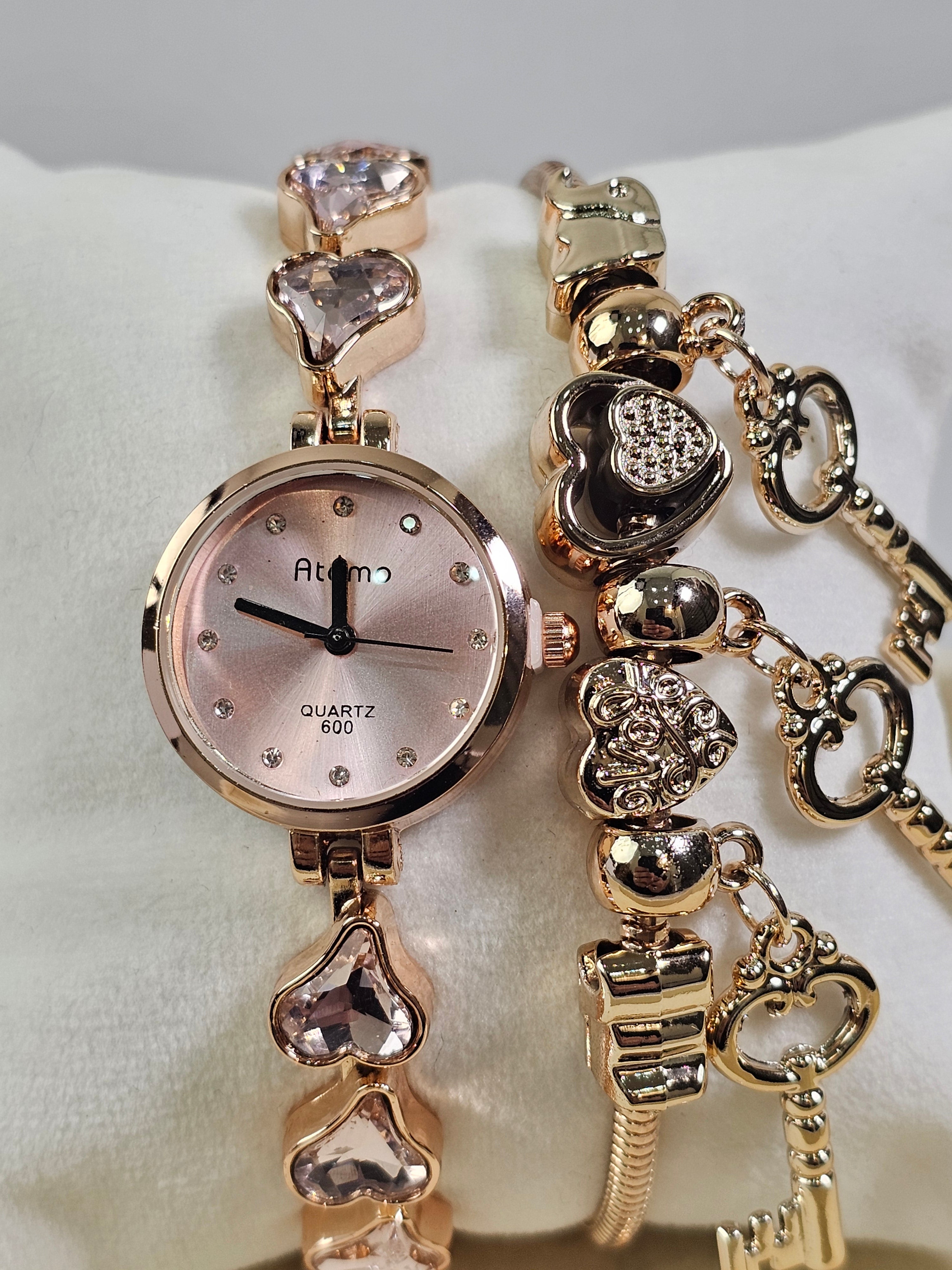 Relógio Prova d’Água com Pulseira Folheada 047