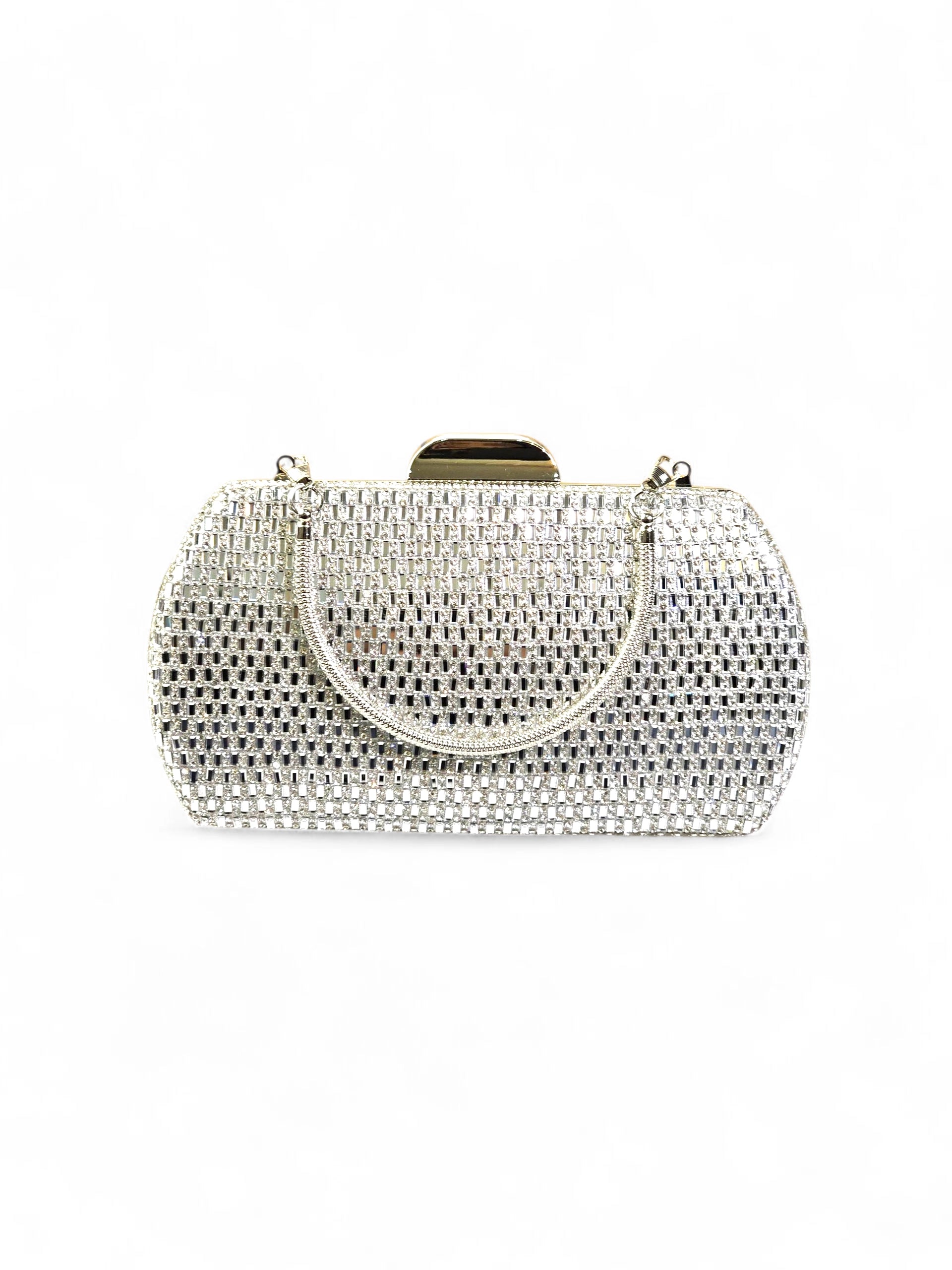 Bolsa Clutch Cristal Prata 1024