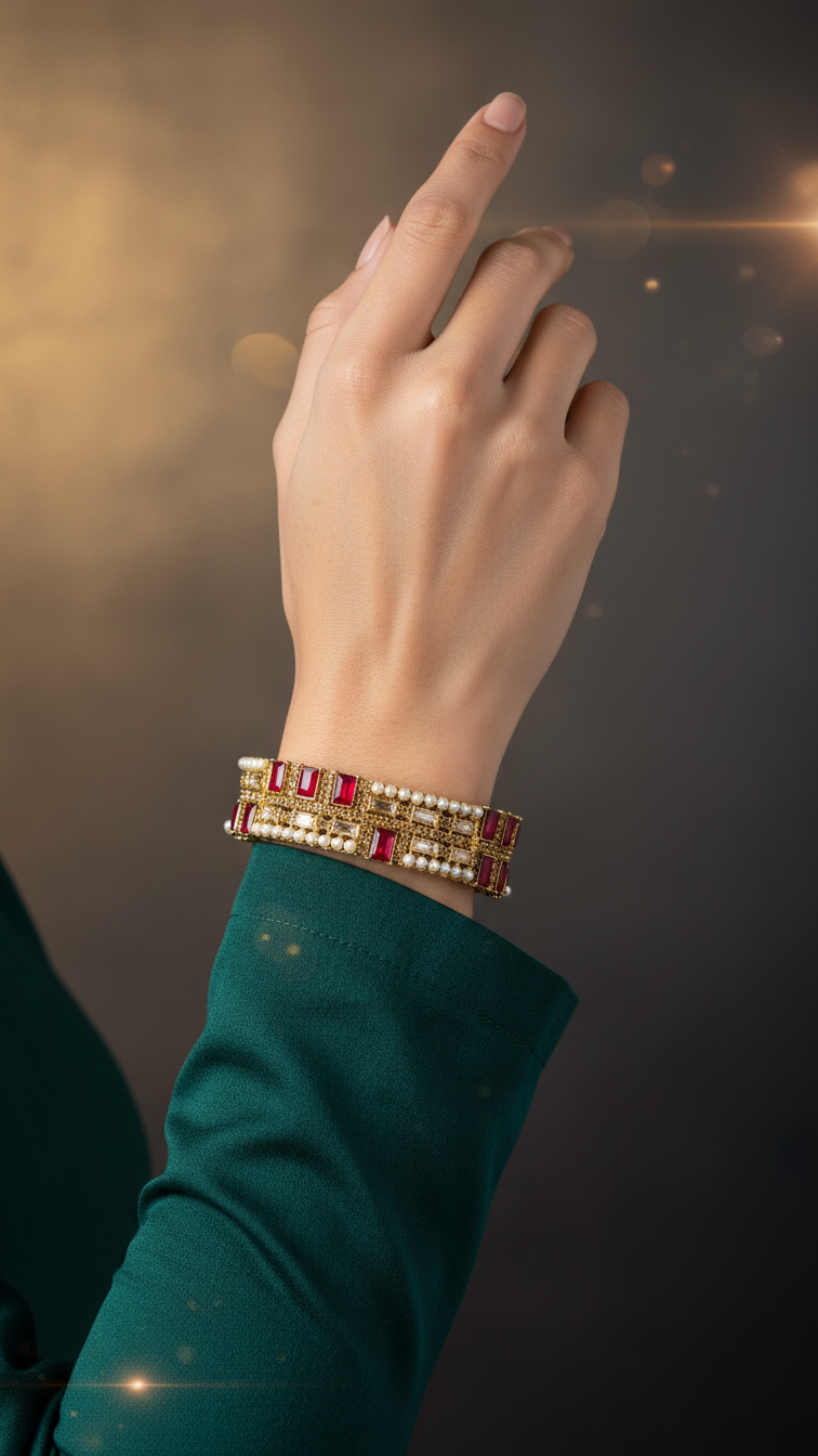 Bracelete Folheado Semi Joia Dourado #1010