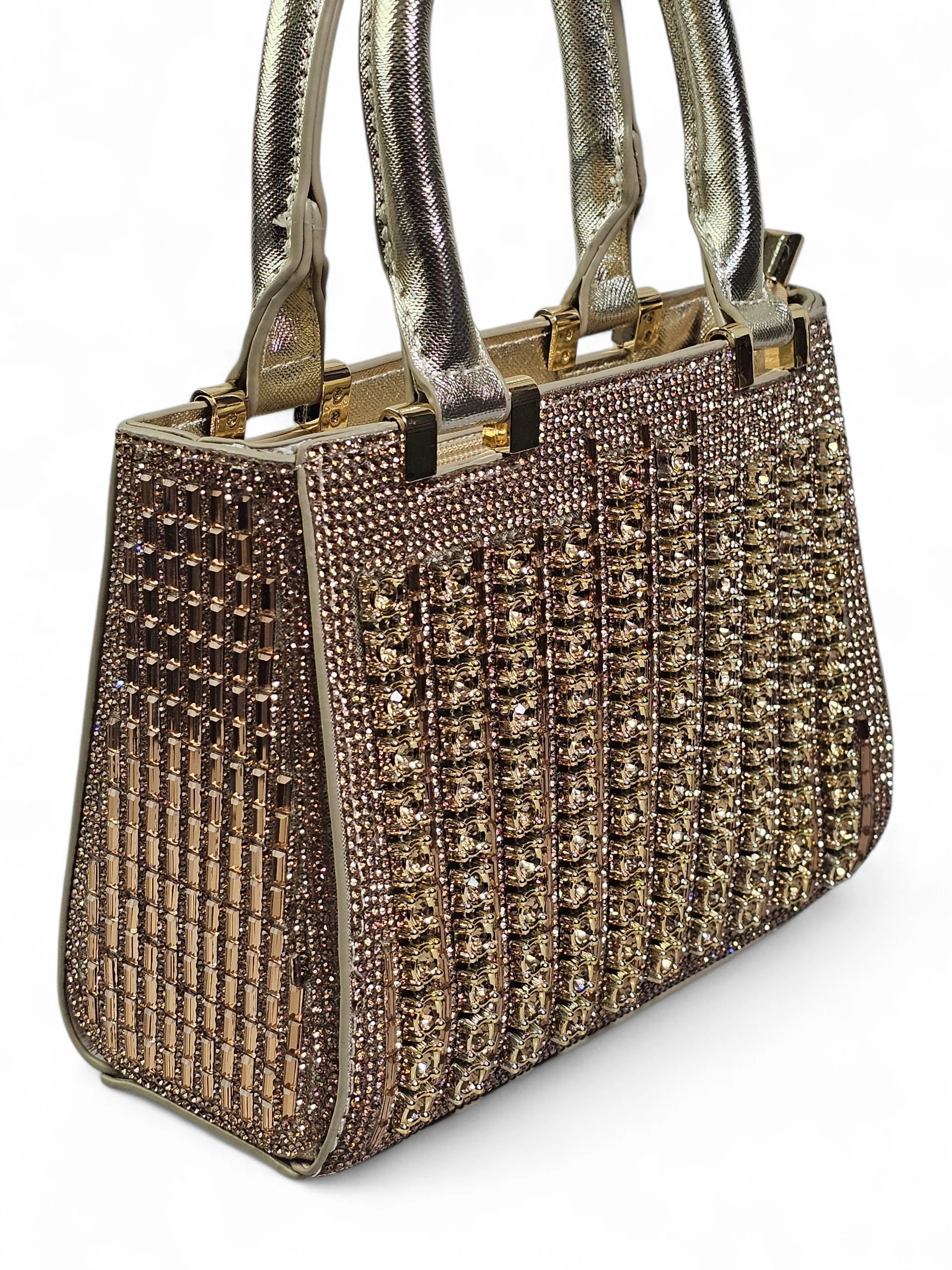 Bolsa Luxo Cristal Dourado 1032