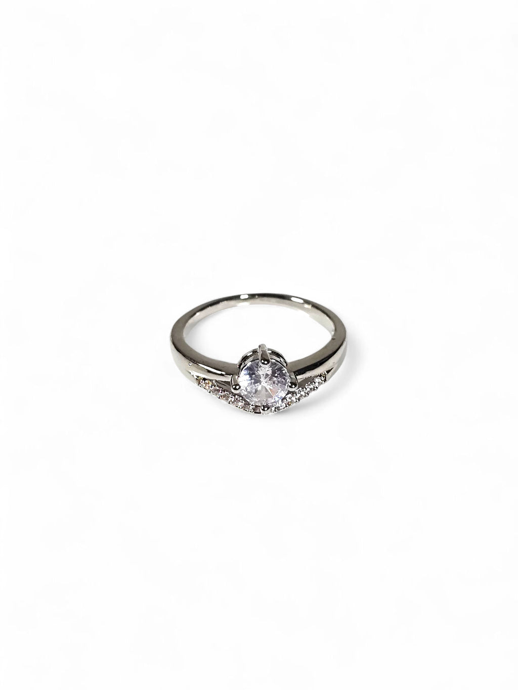 Anel Cristal Zirconia Prata 007