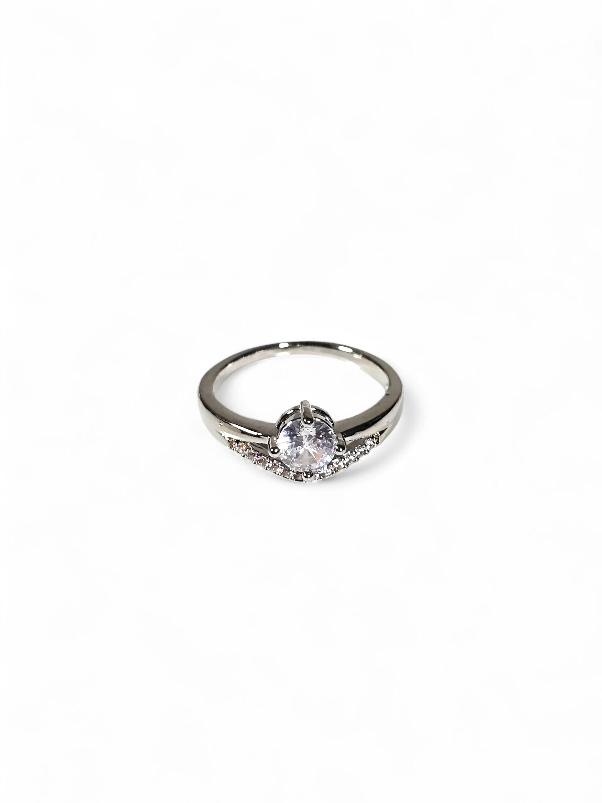 Anel Cristal Zirconia Prata 007