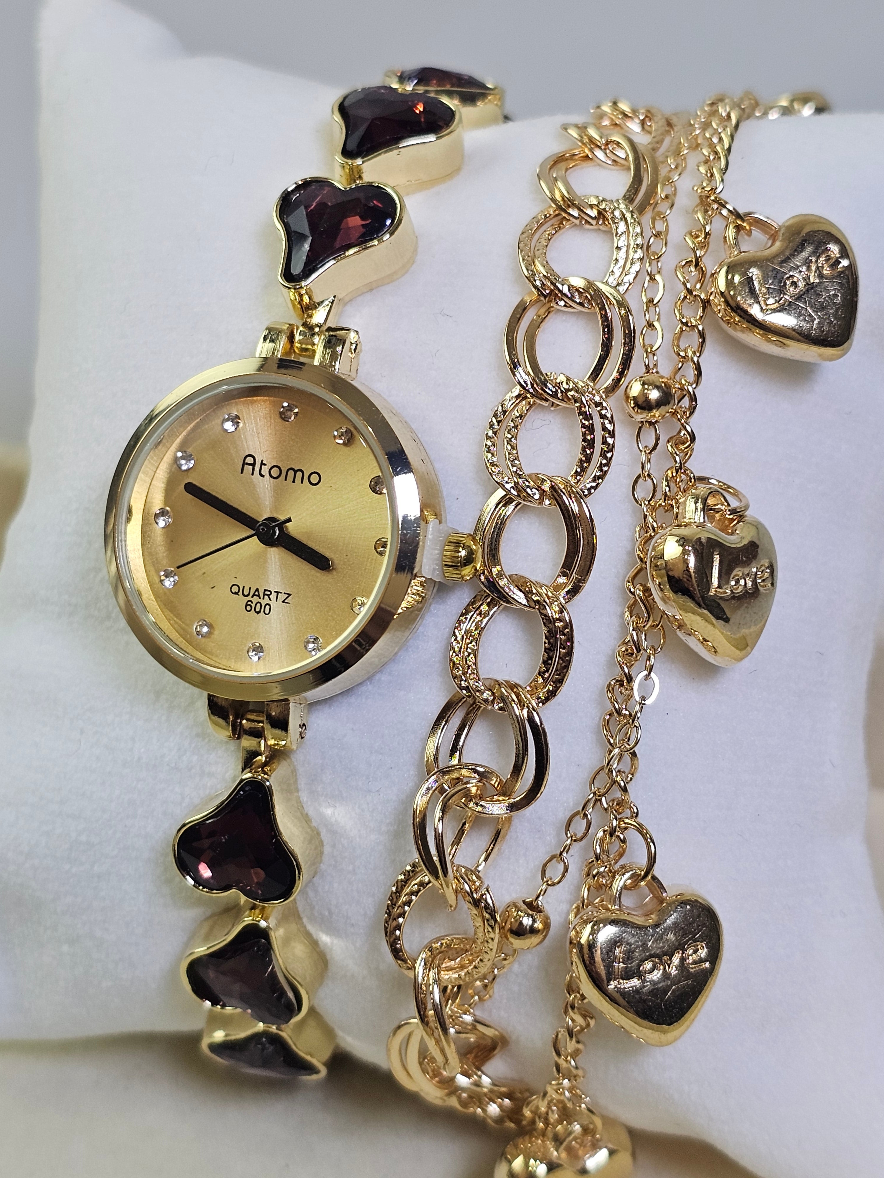 Relógio Prova d’Água com Pulseira Folheada 033