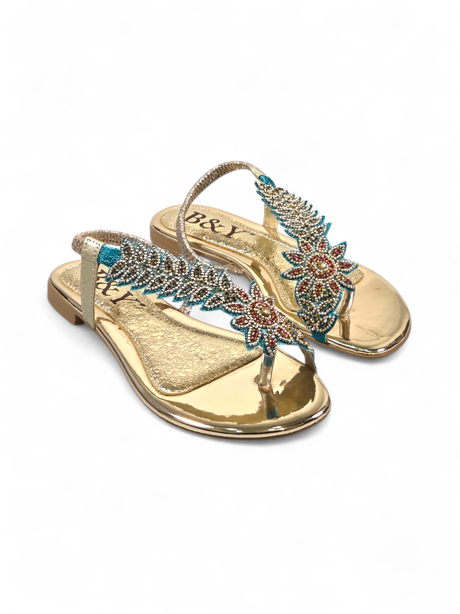 Sandália 1056 Verde Colorido Sem Salto