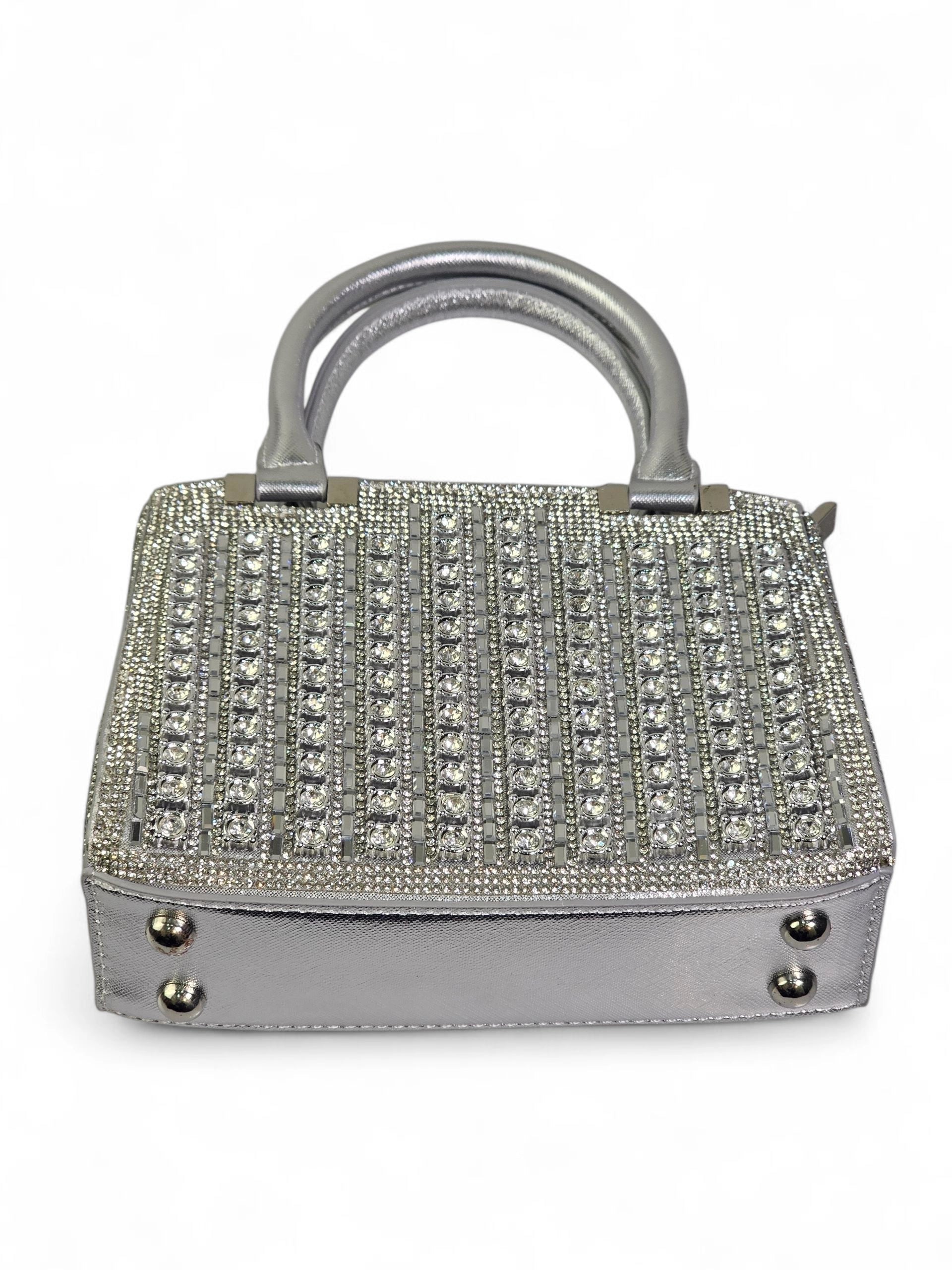 Bolsa Luxo Cristal Prata 1033
