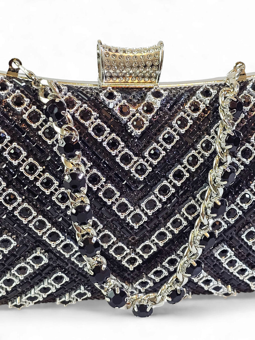 Bolsa Clutch Cristal Preto 015